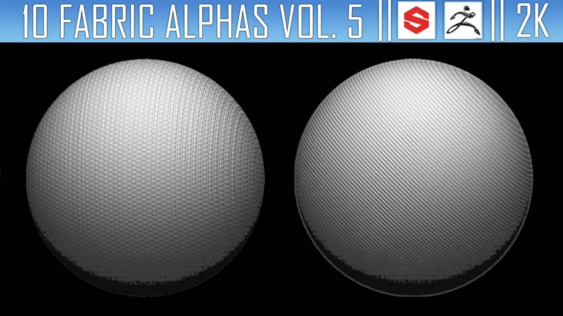 10 Fabric Alphas Vol.5 (ZBrush, Substance, 2K)