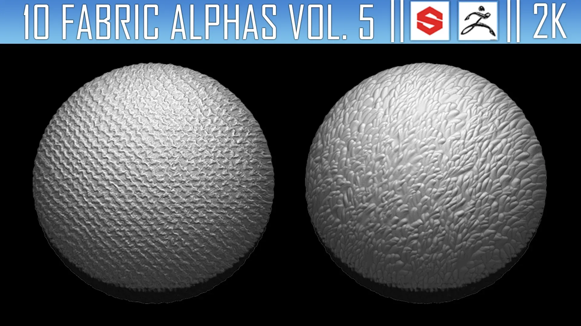 10 Fabric Alphas Vol.5 (ZBrush, Substance, 2K)