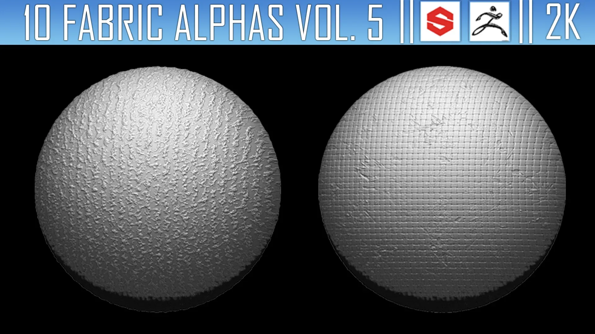 10 Fabric Alphas Vol.5 (ZBrush, Substance, 2K)