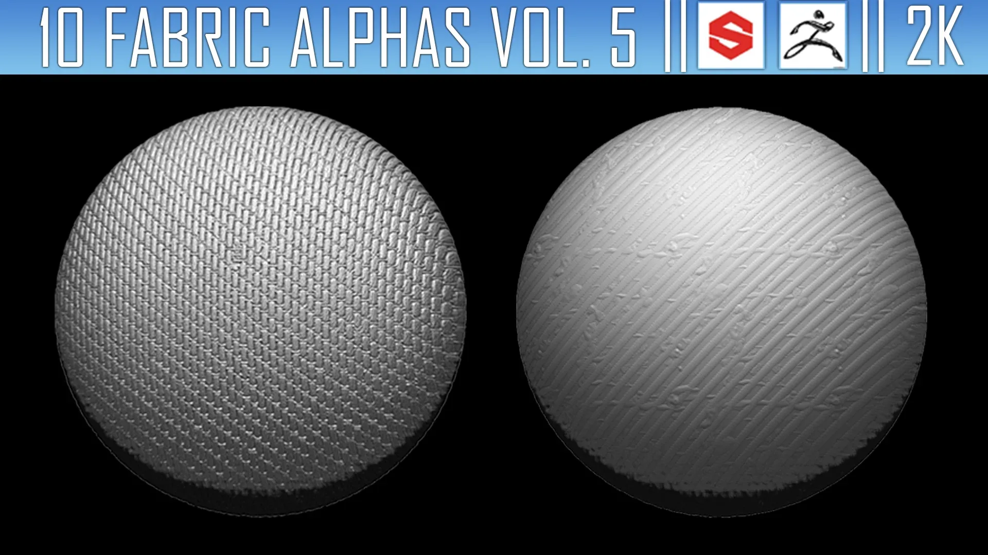 10 Fabric Alphas Vol.5 (ZBrush, Substance, 2K)