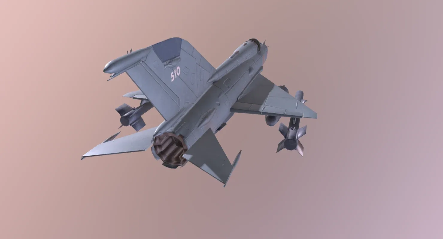 MiG 21 - Rigged & Animated with Interior - M2