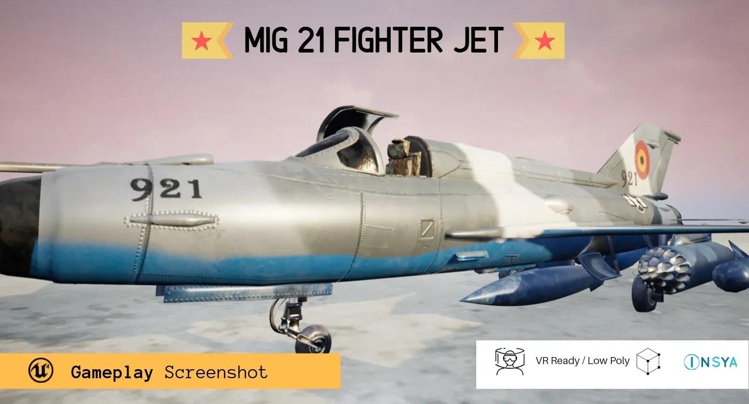 MiG 21 - Rigged & Animated with Interior - M3