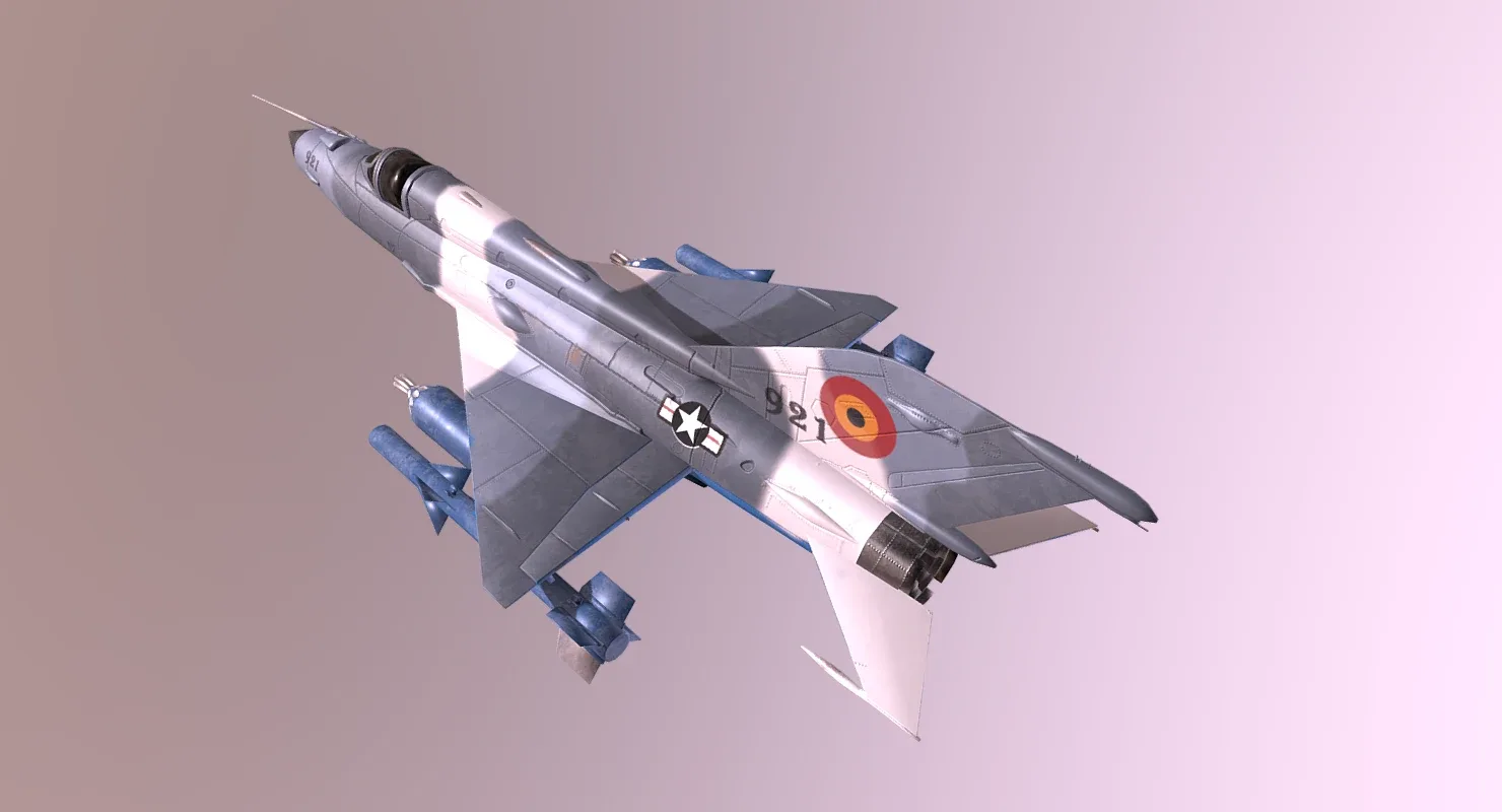 MiG 21 - Rigged & Animated with Interior - M3