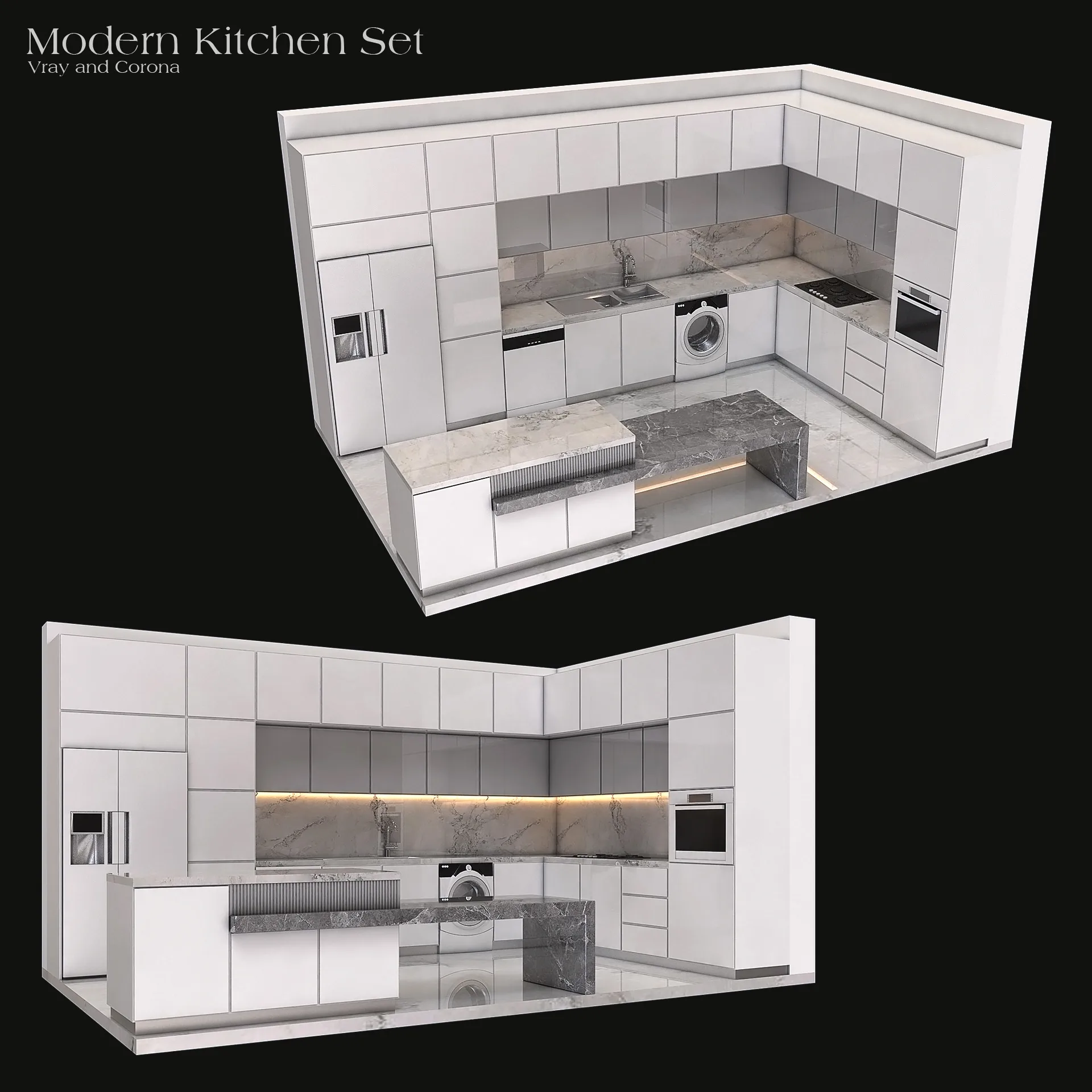 Modern Kitchen Cabinet Set