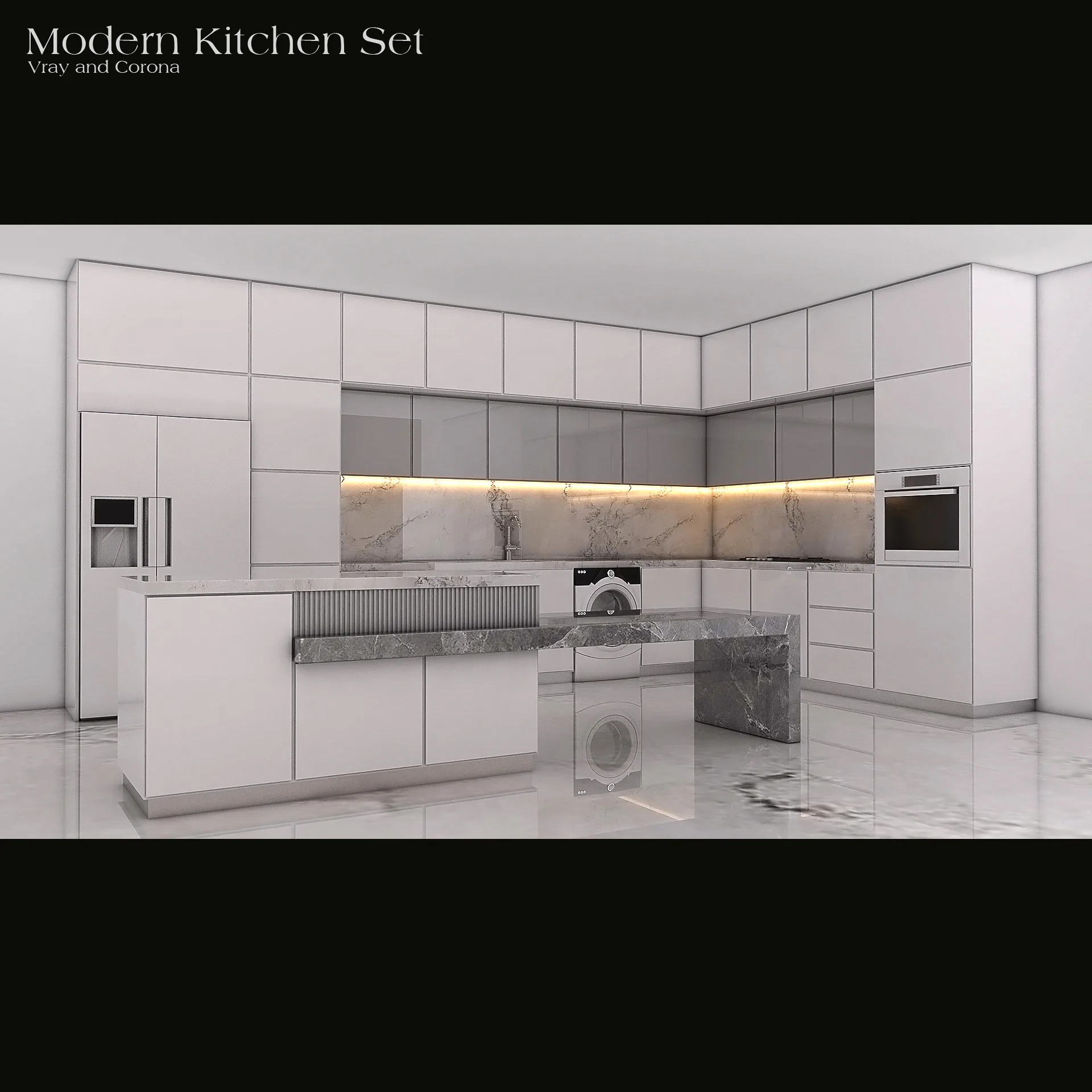 Modern Kitchen Cabinet Set