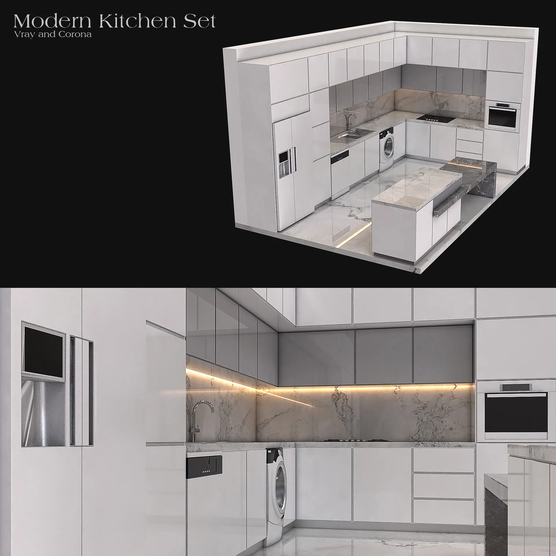 Modern Kitchen Cabinet Set