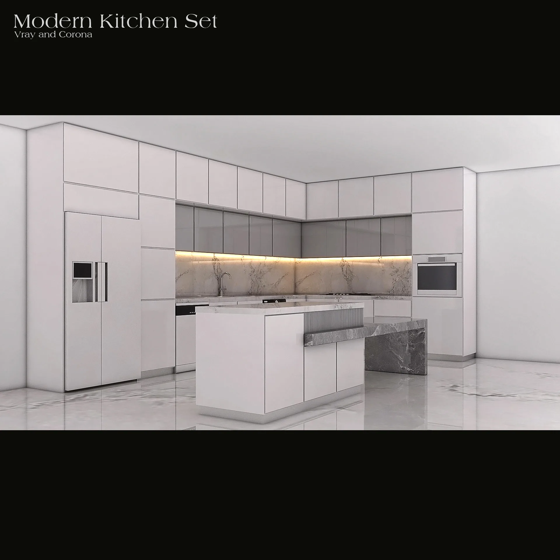 Modern Kitchen Cabinet Set