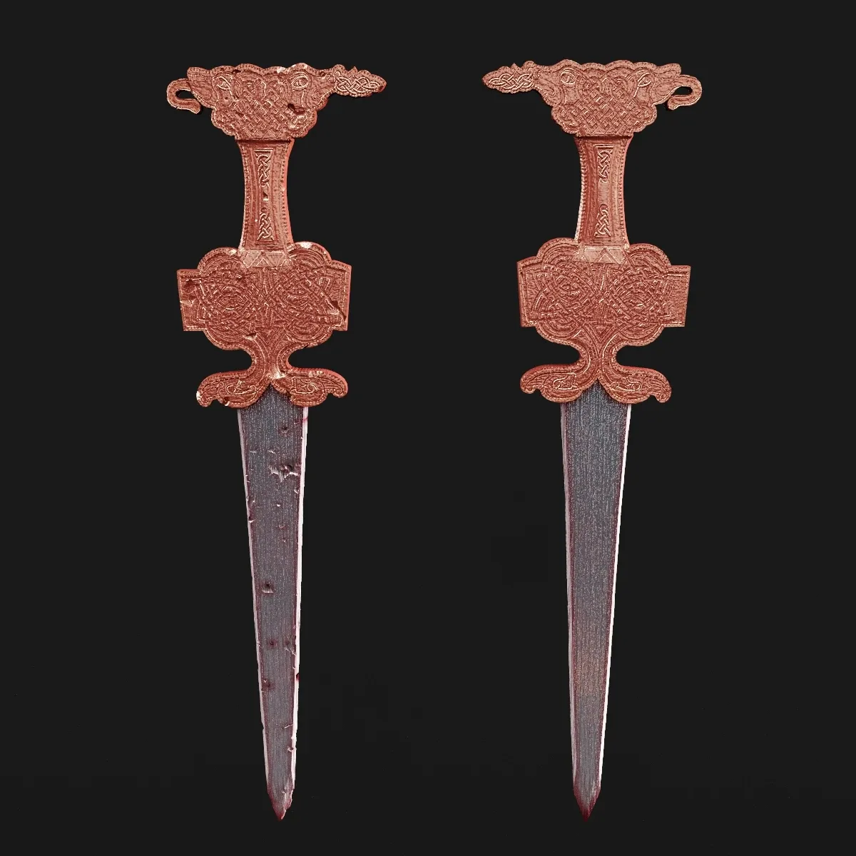 2 Snake Swords (Normal & Damaged) - LowPoly