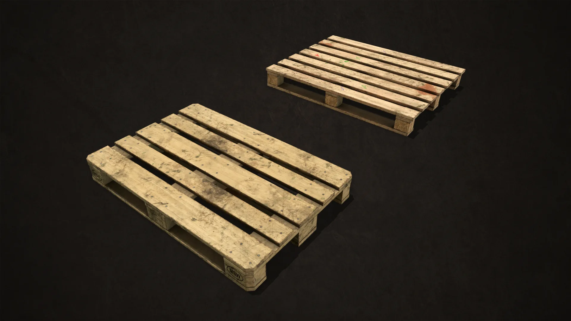 Wooden Pallets - Low Poly