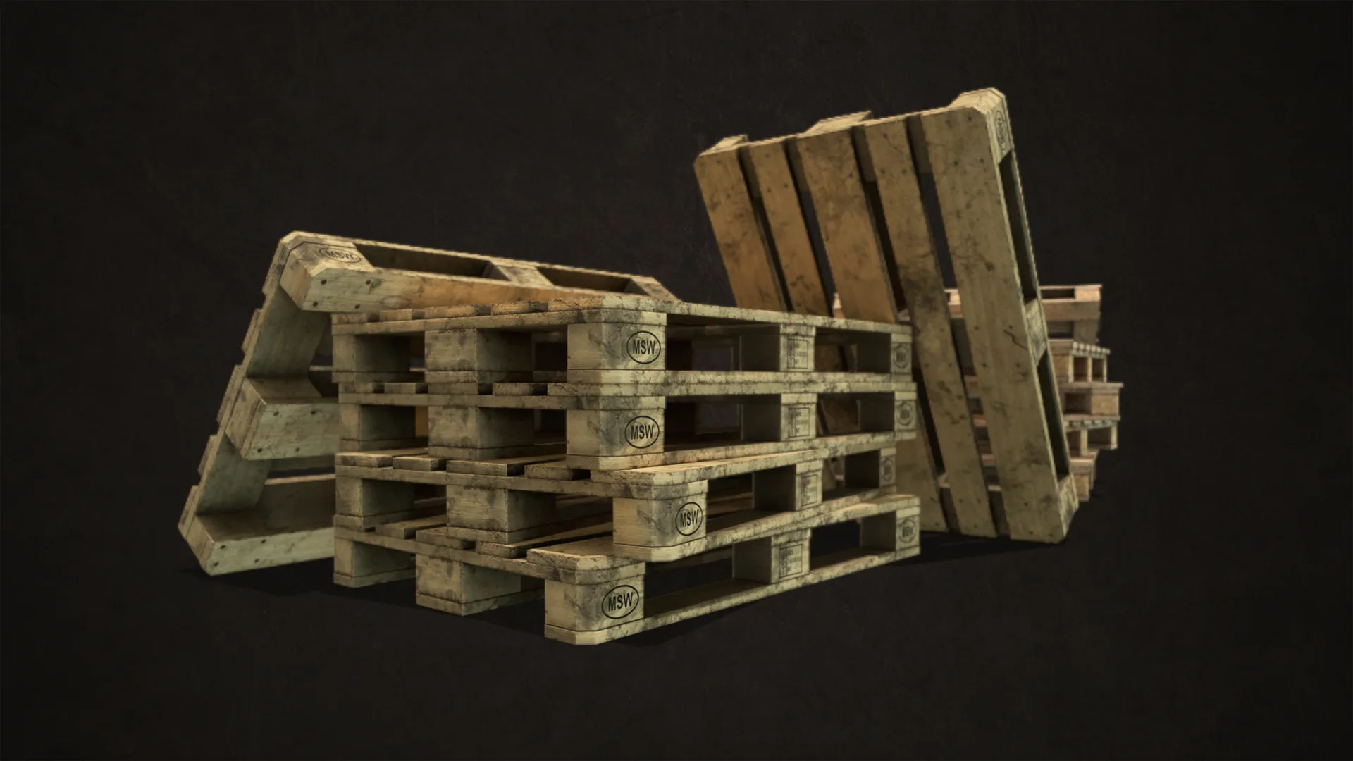 Wooden Pallets - Low Poly