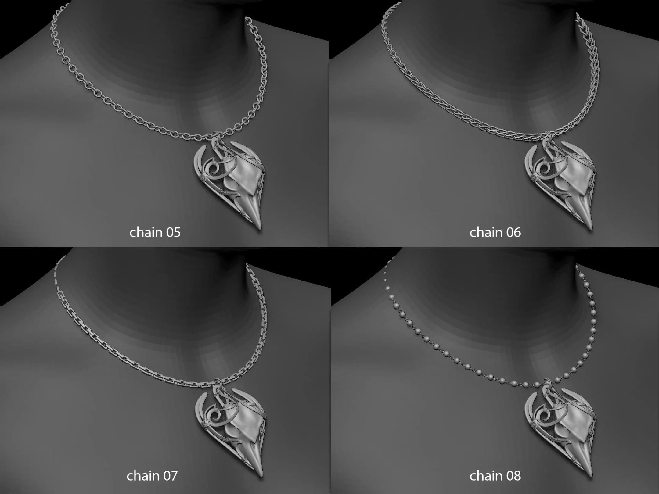 100 Necklace Combination - ZBrush IMM Curve Brush