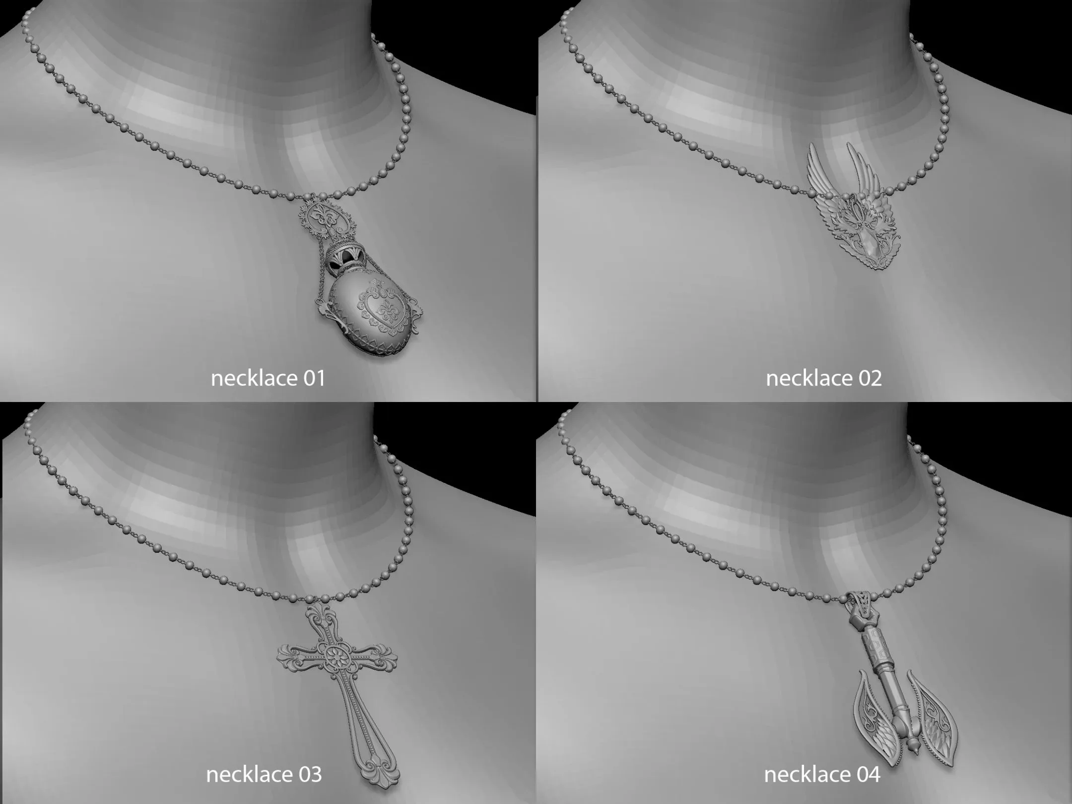 100 Necklace Combination - ZBrush IMM Curve Brush