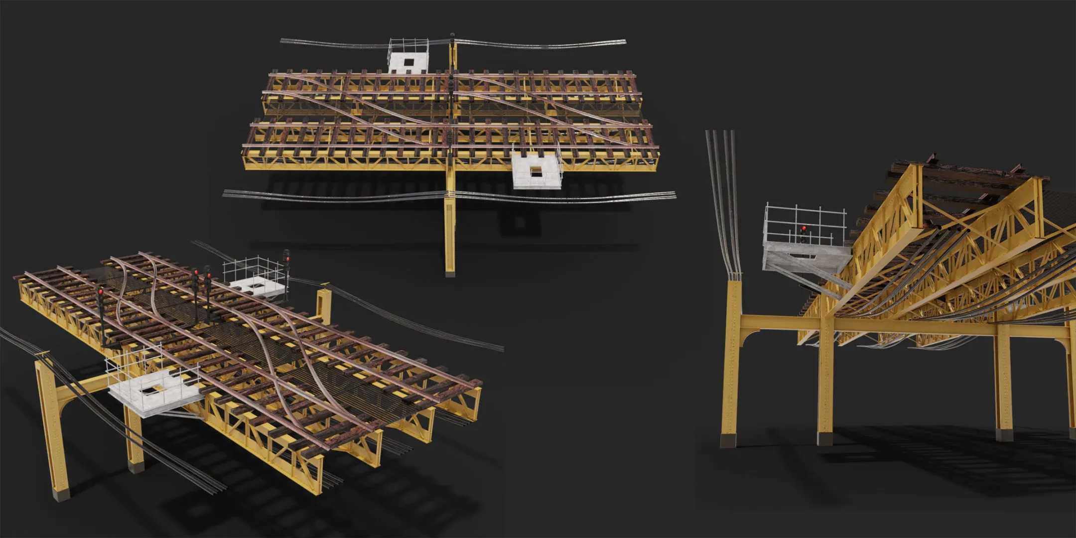 Kitbash - Elevated rail and tracks for inner city train metro commute