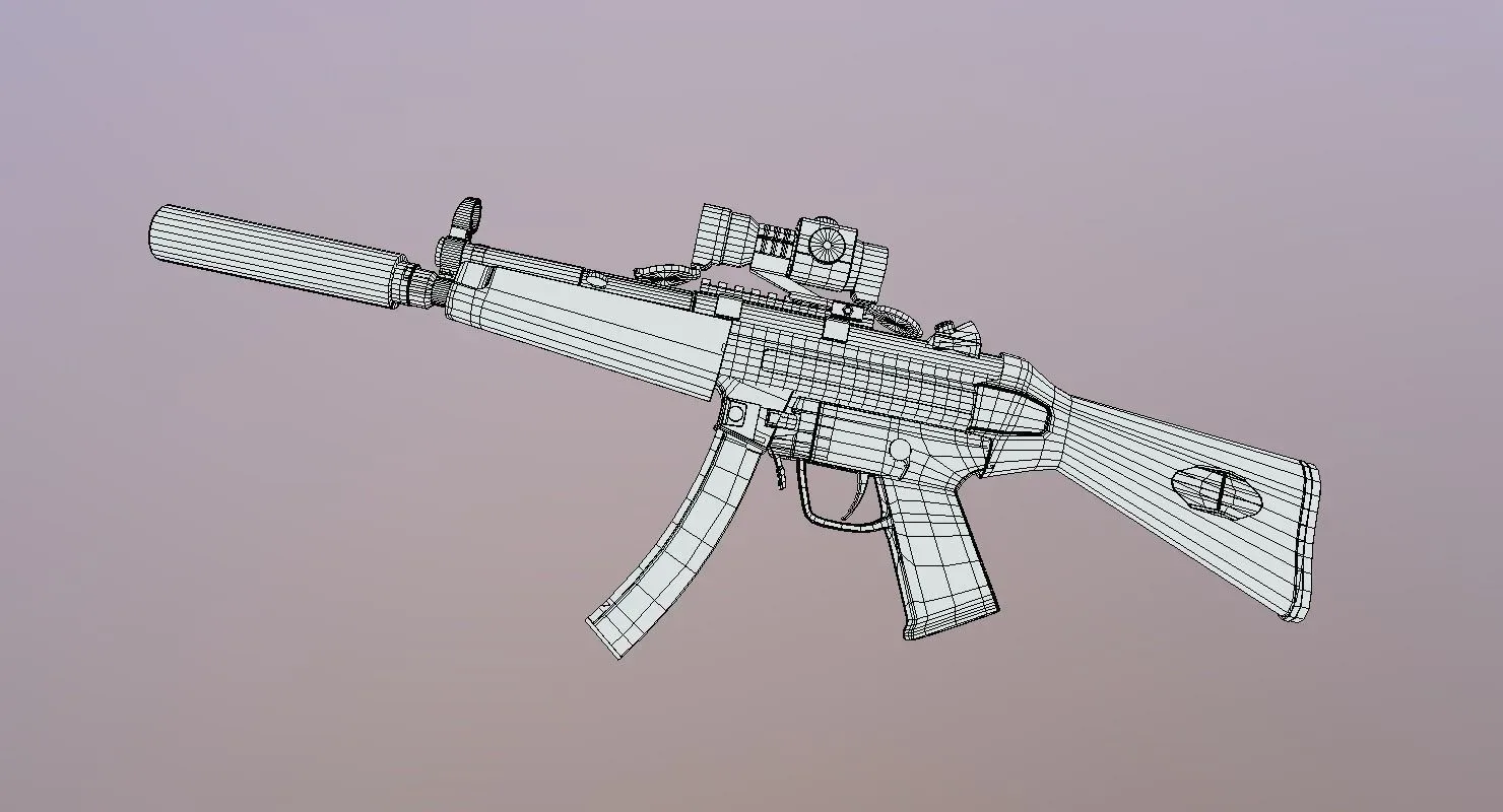 MP5 A2 - Game Ready - Low-poly 3D Model