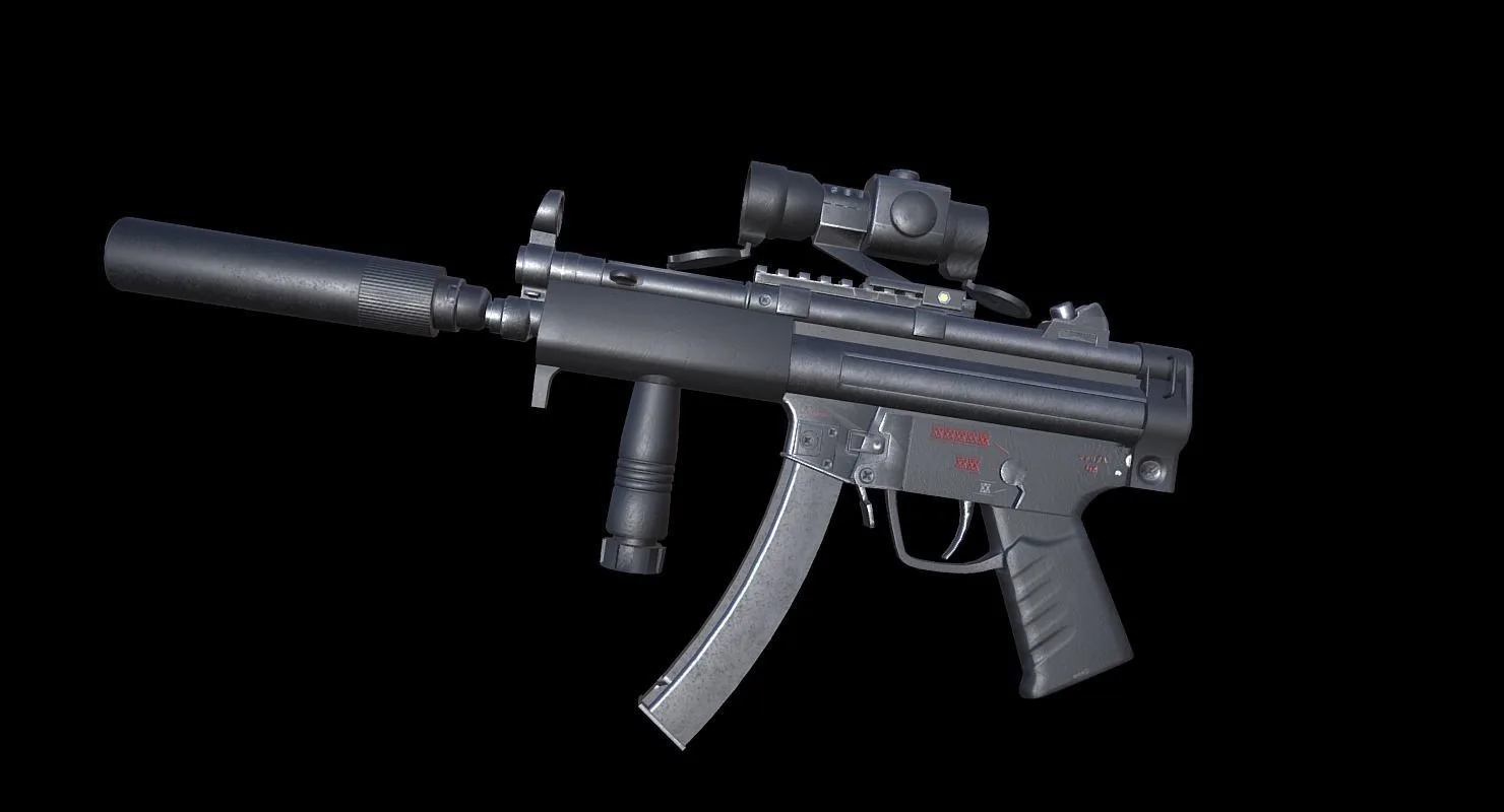 MP5 A4 - Game Ready - Low-poly 3D Model