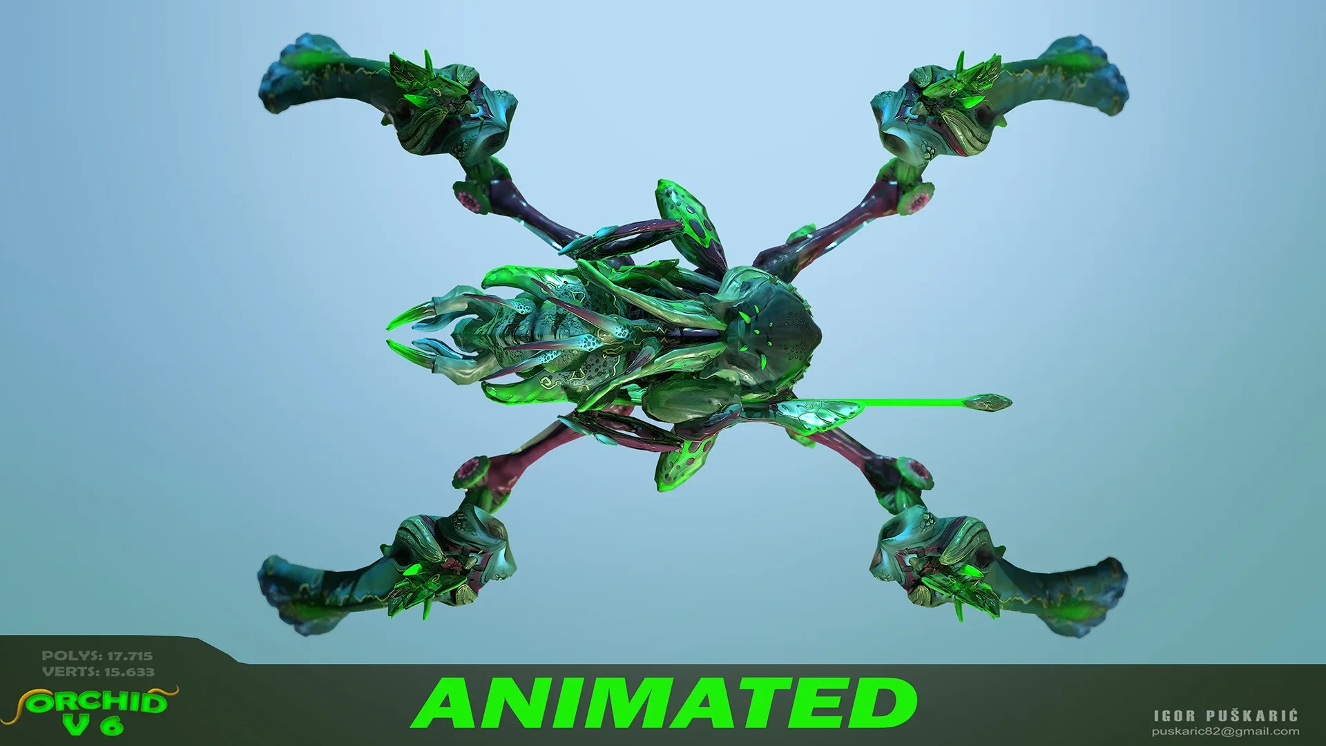 Orchid Drone V6 - PBR - Animated