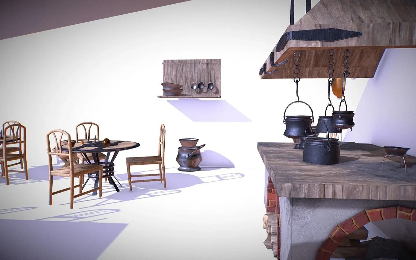 Medieval Kitchen Low Poly AR VR Asset Pack