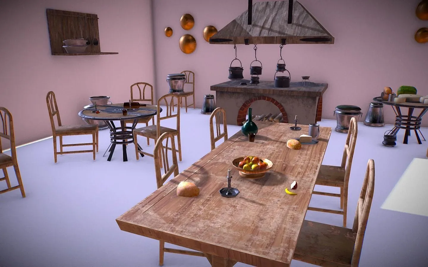 Medieval Kitchen Low Poly AR VR Asset Pack