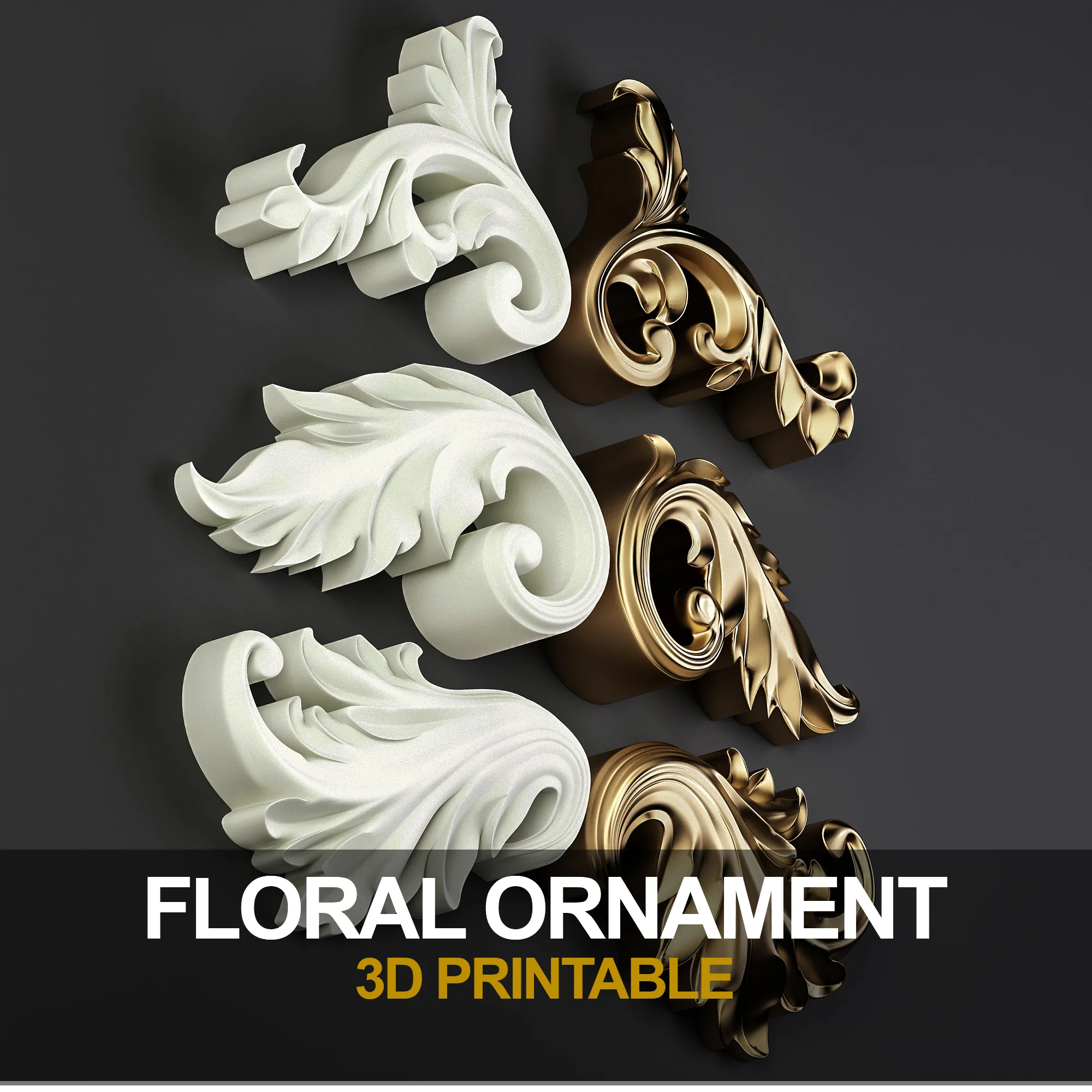 Decorative Floral Ornament (3D printable) 02