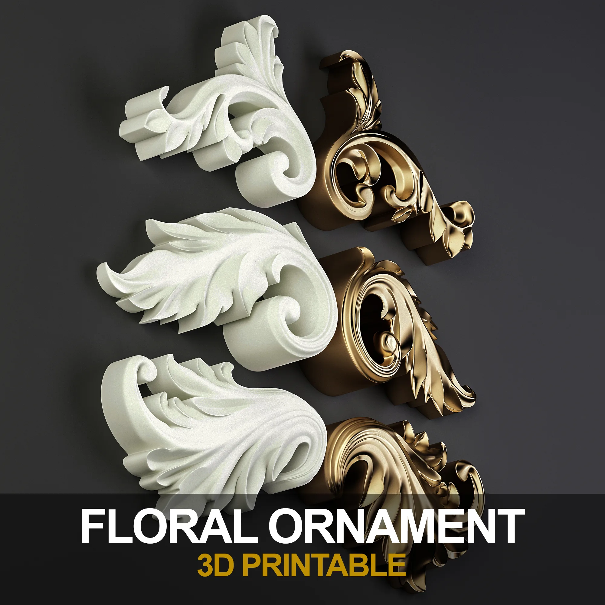 Decorative Floral Ornament (3D printable) 02