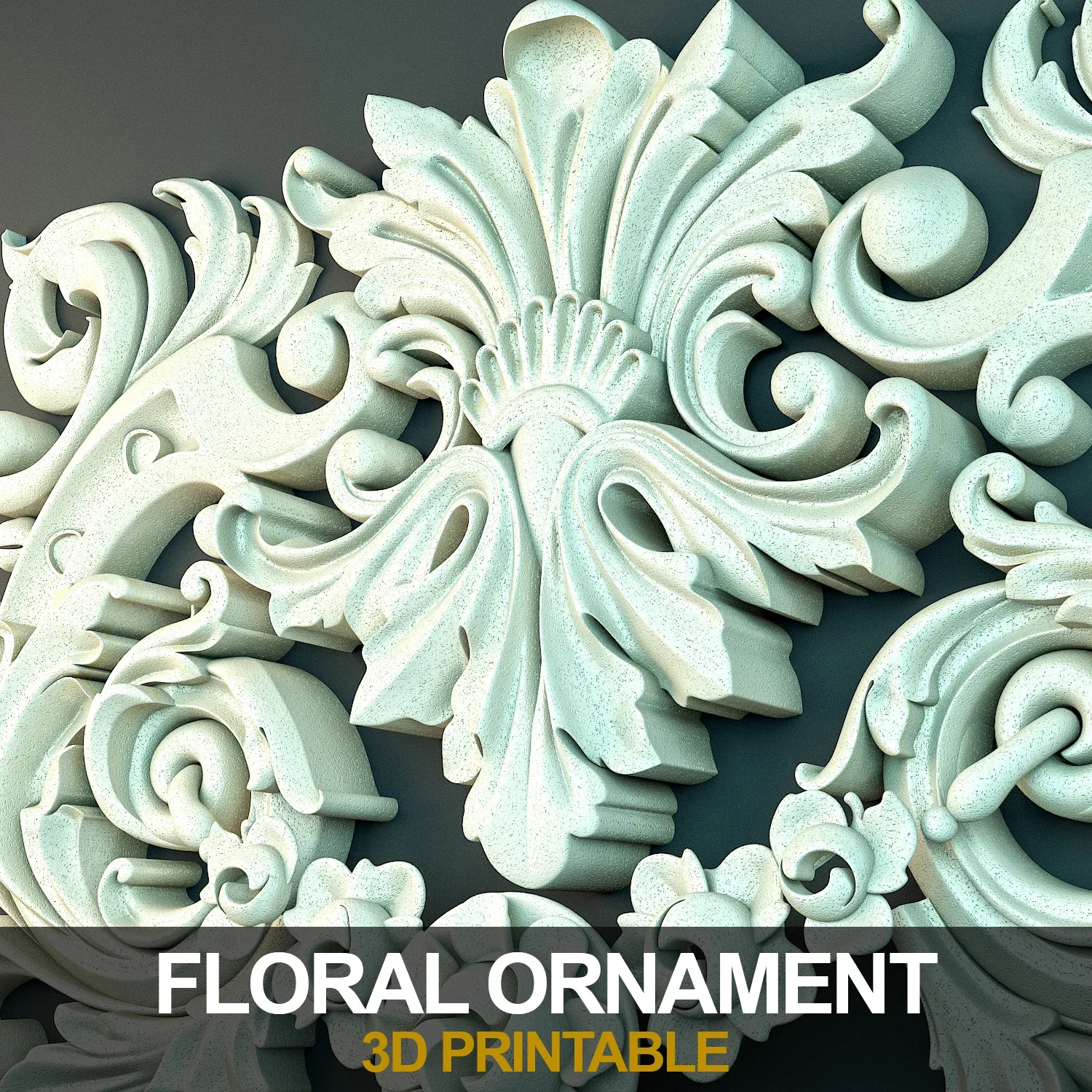 Decorative Floral Ornament (3D Printable) 01