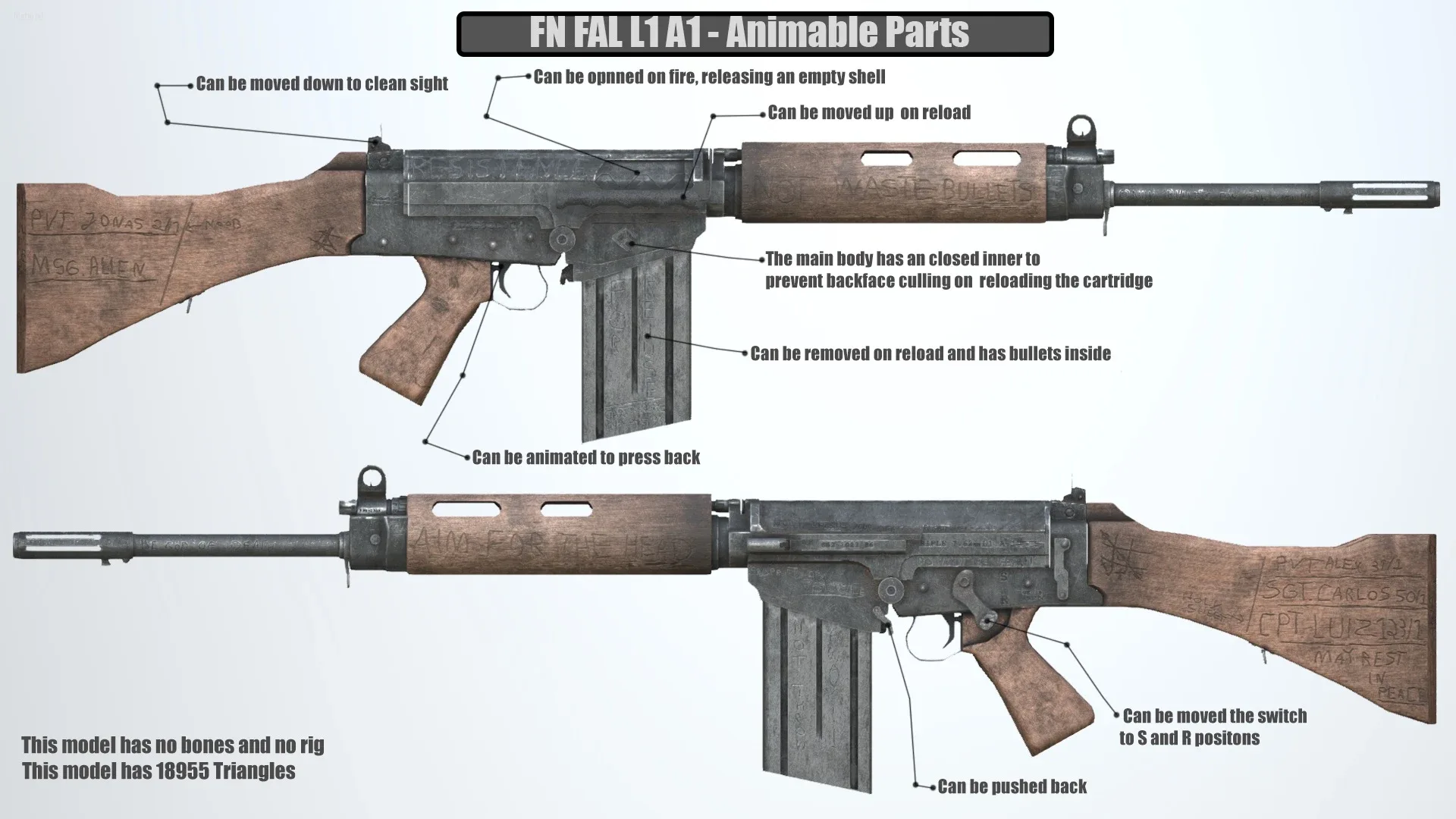 FN FAL Rifle War PBR