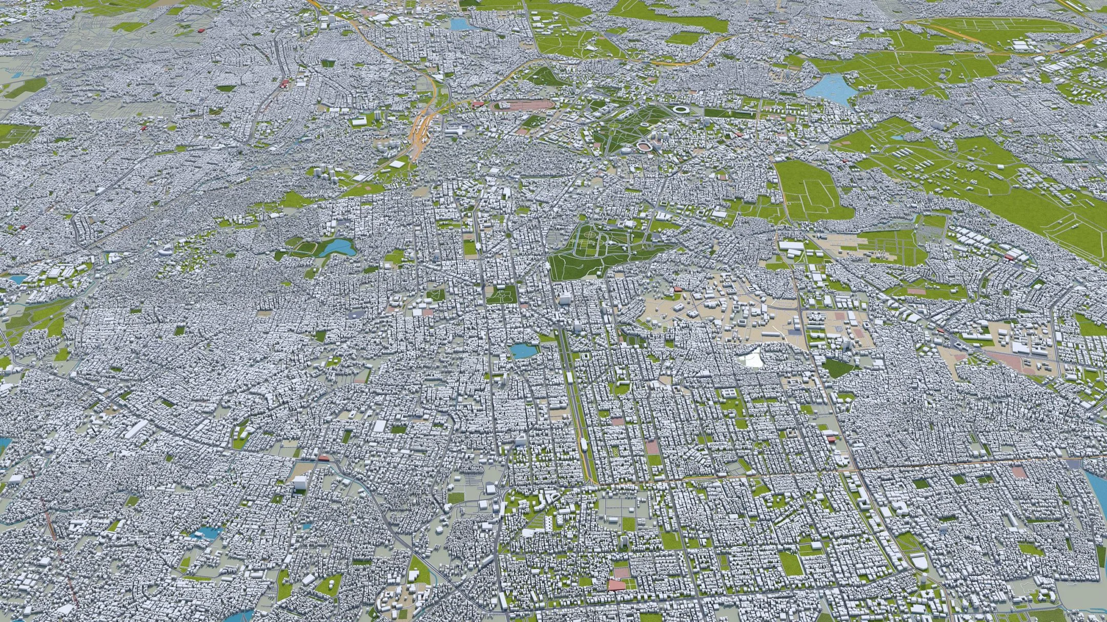 Bangalore City Bengaluru 3D Model 40km