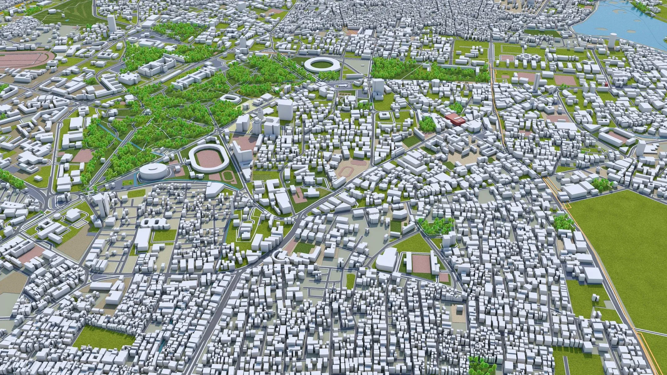 Bangalore City Bengaluru 3D Model 40km