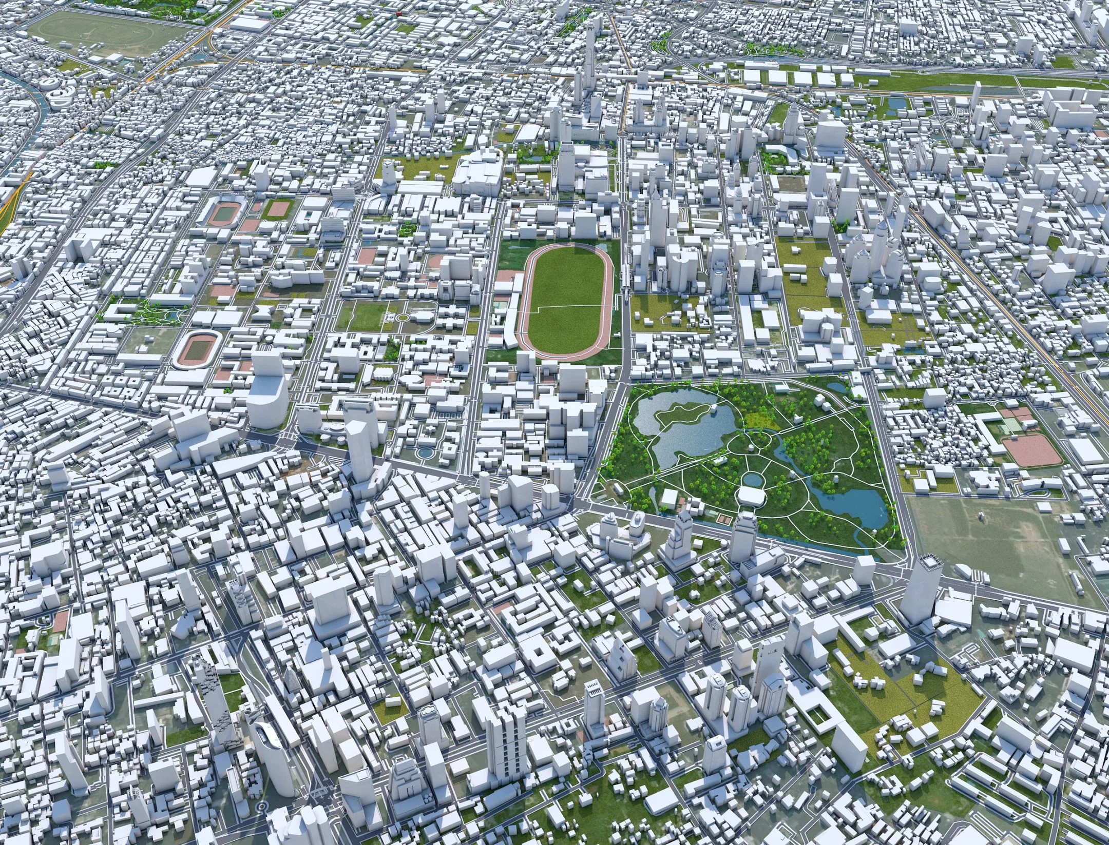 Bangkok City Thailand 3D Model 70km