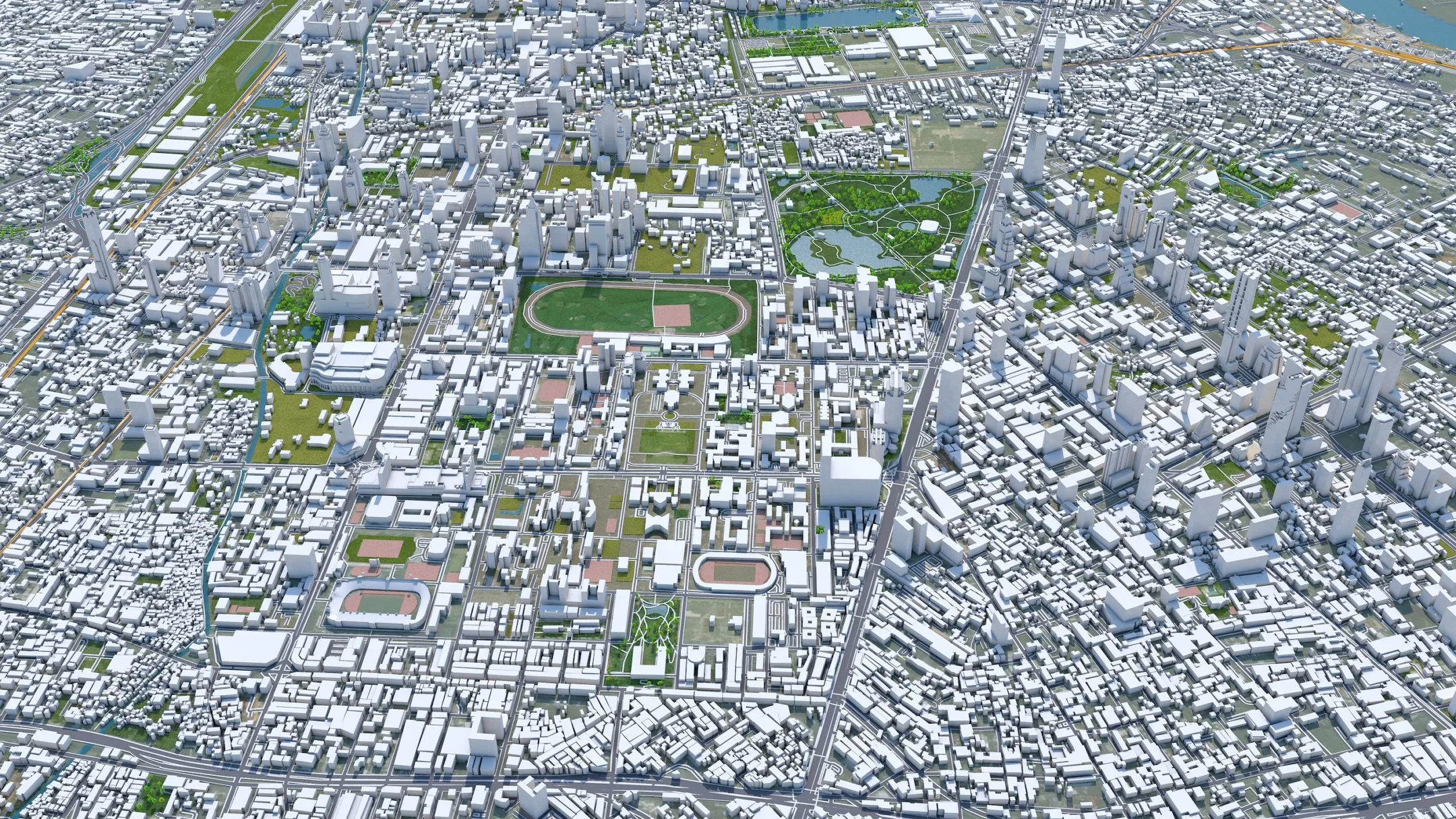 Bangkok City Thailand 3D Model 70km