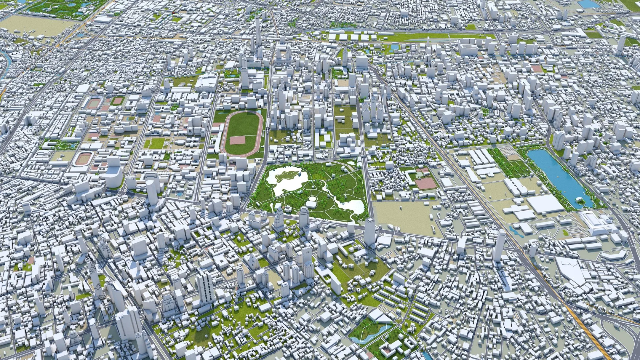 Bangkok City Thailand 3D Model 70km