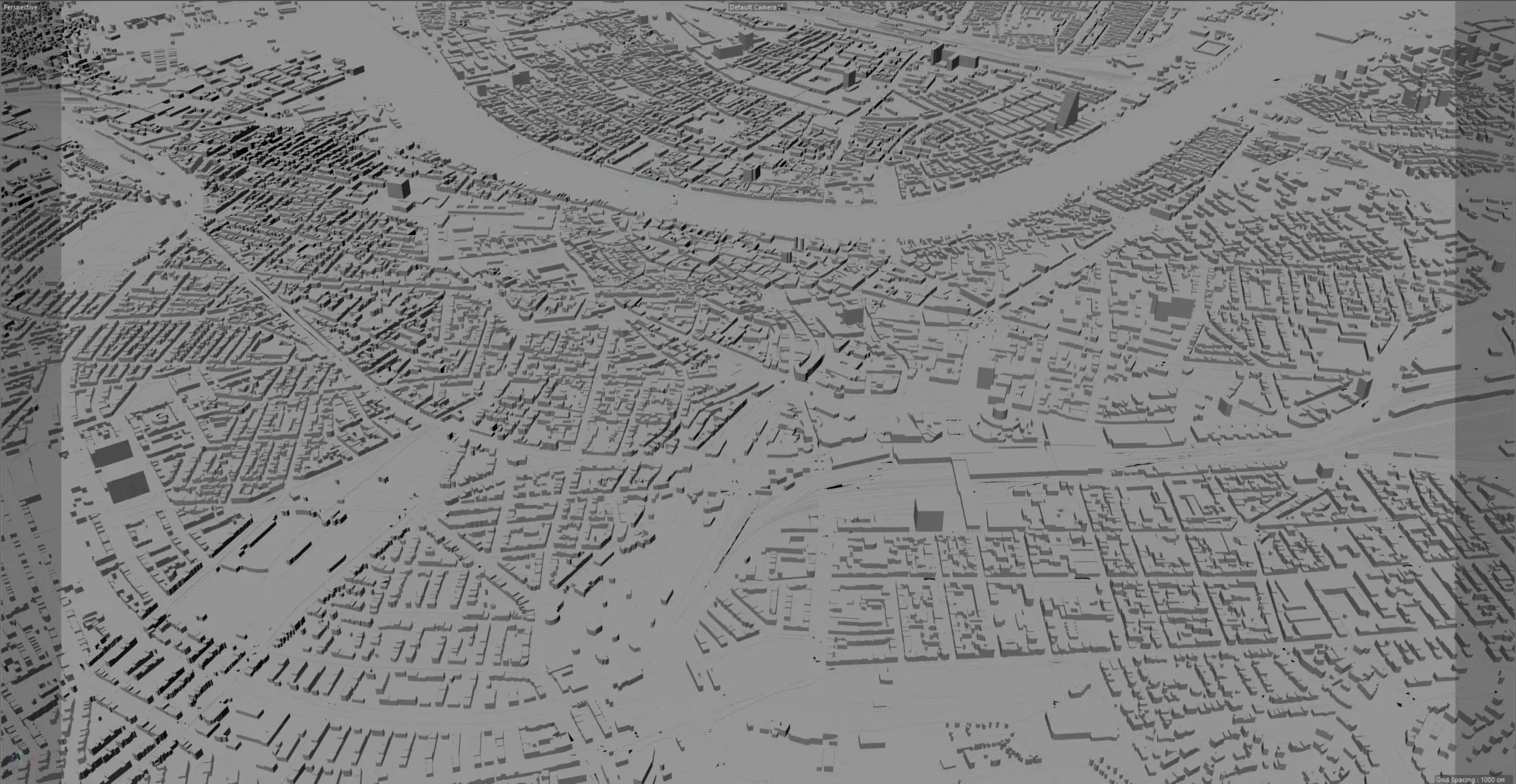 Basel City Switzerland 3D Model 50km