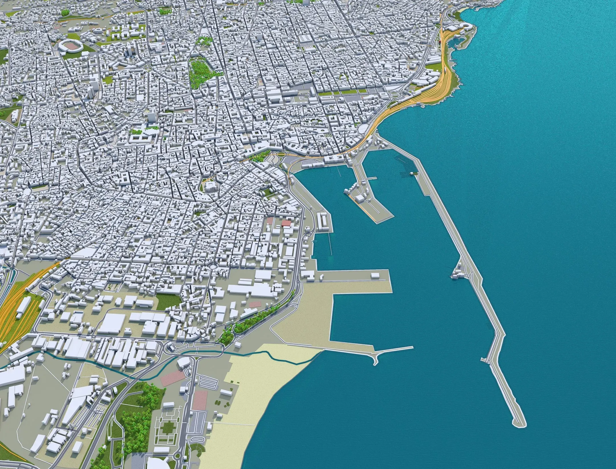 Catania City Italy 3D Model 30 km