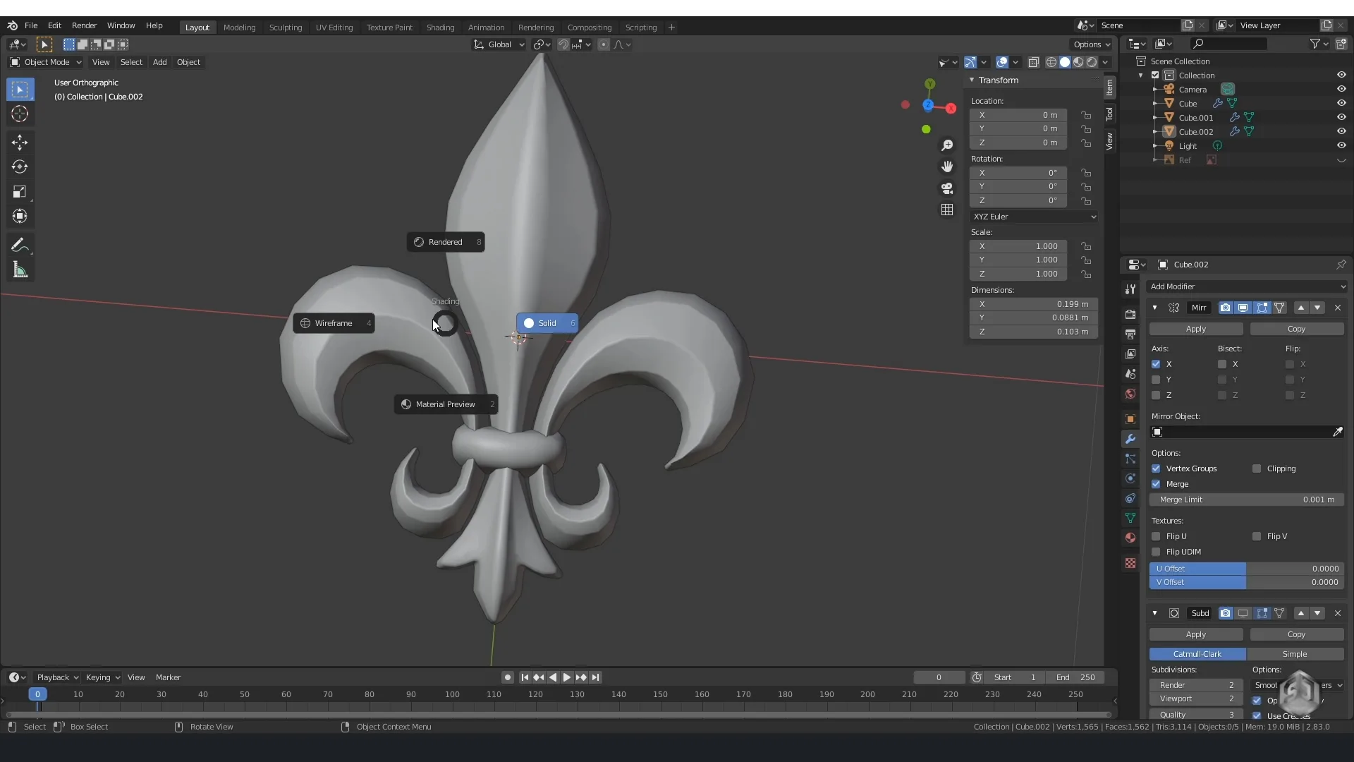 Modeling Heraldic Lily in Blender - Guide for Beginners