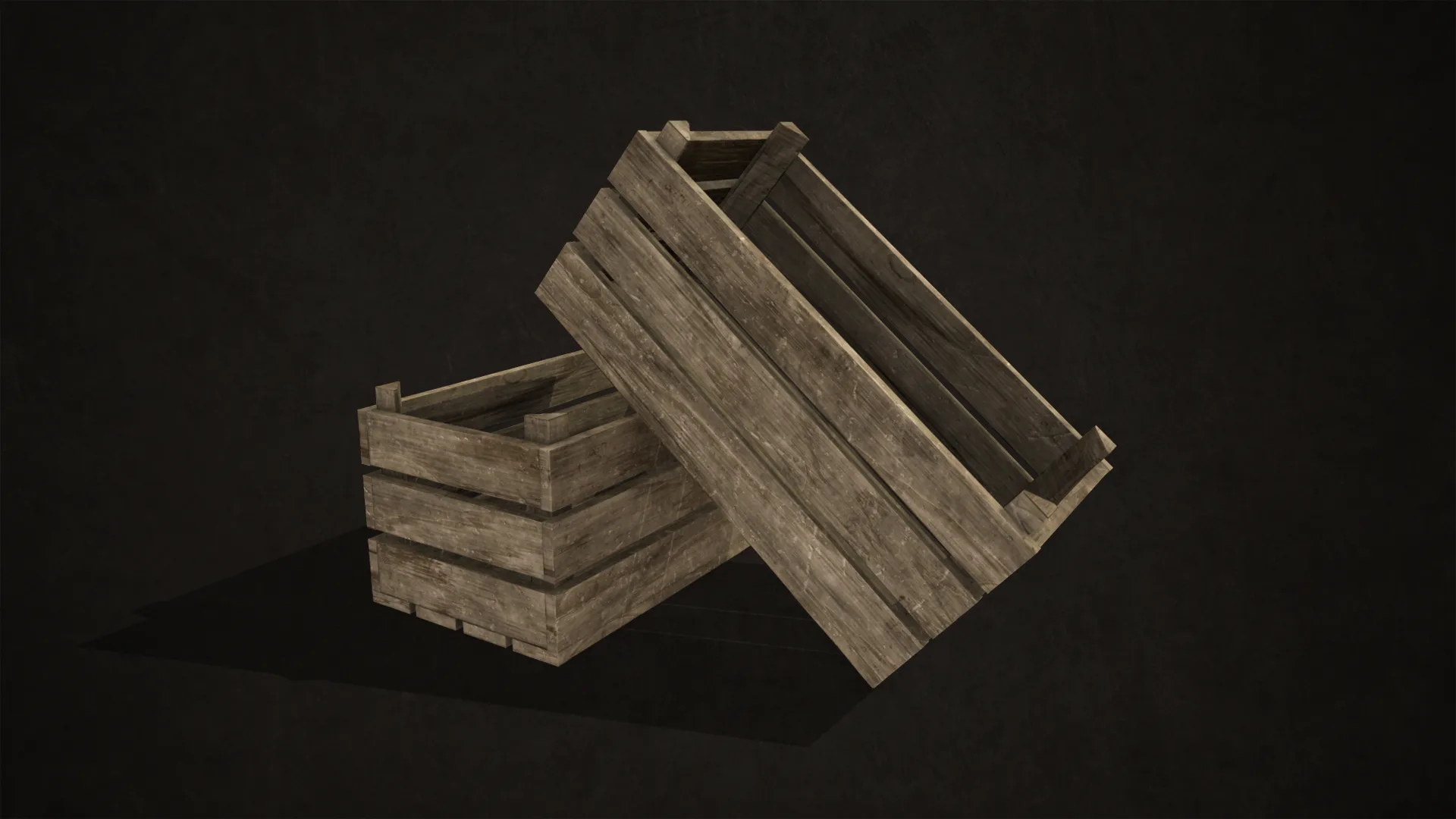 Wooden Crates - Low Poly