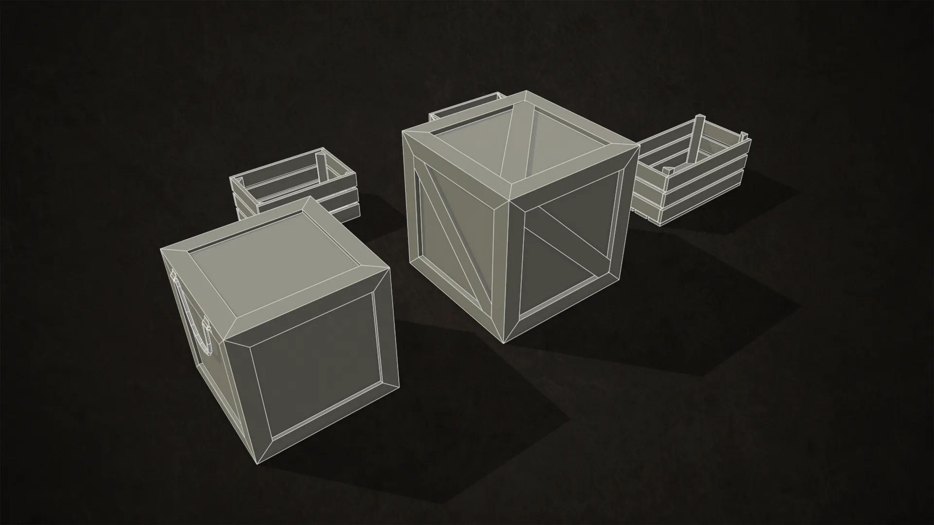 Wooden Crates - Low Poly