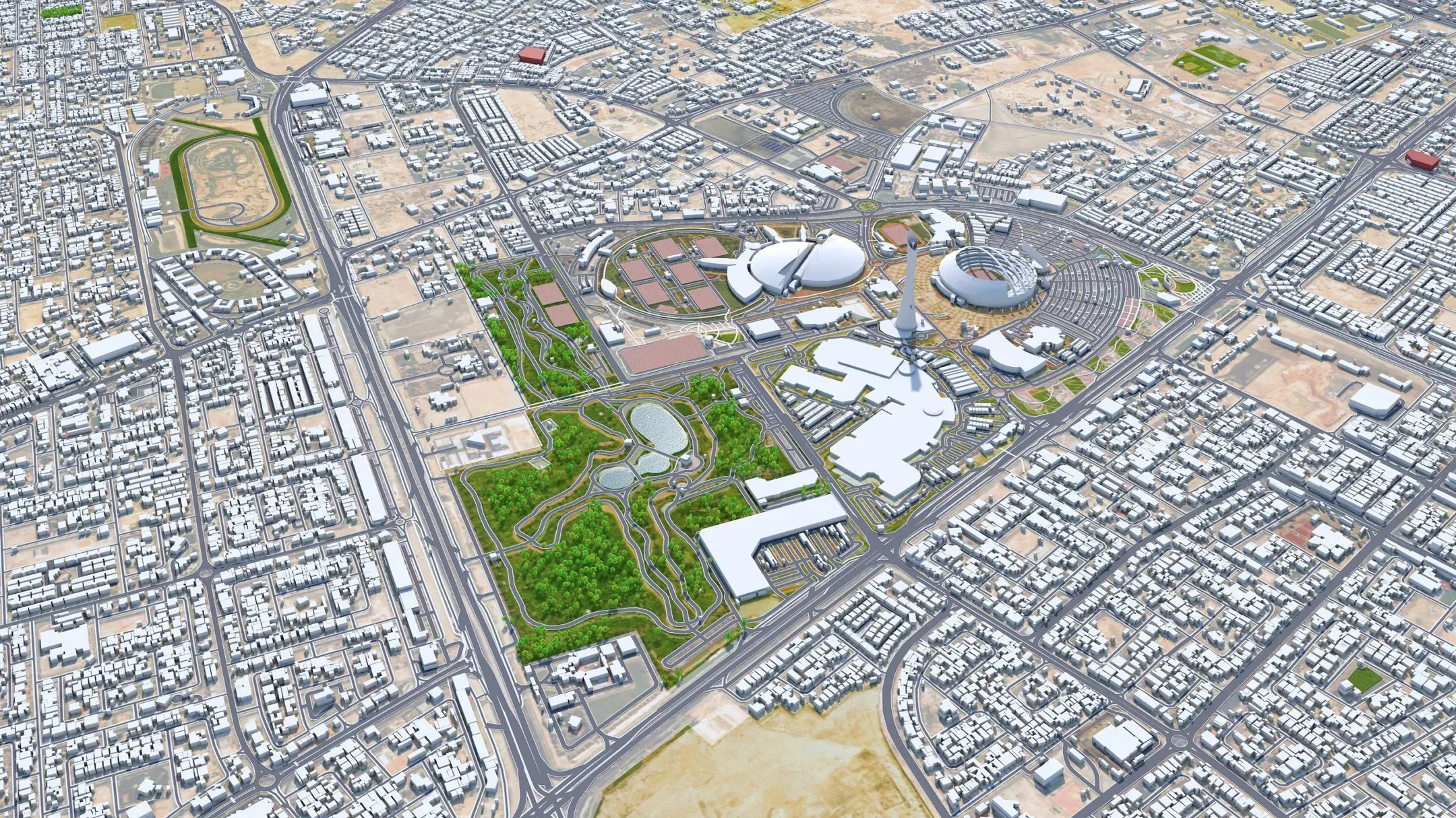 Doha City Qatar 3D Model 50km