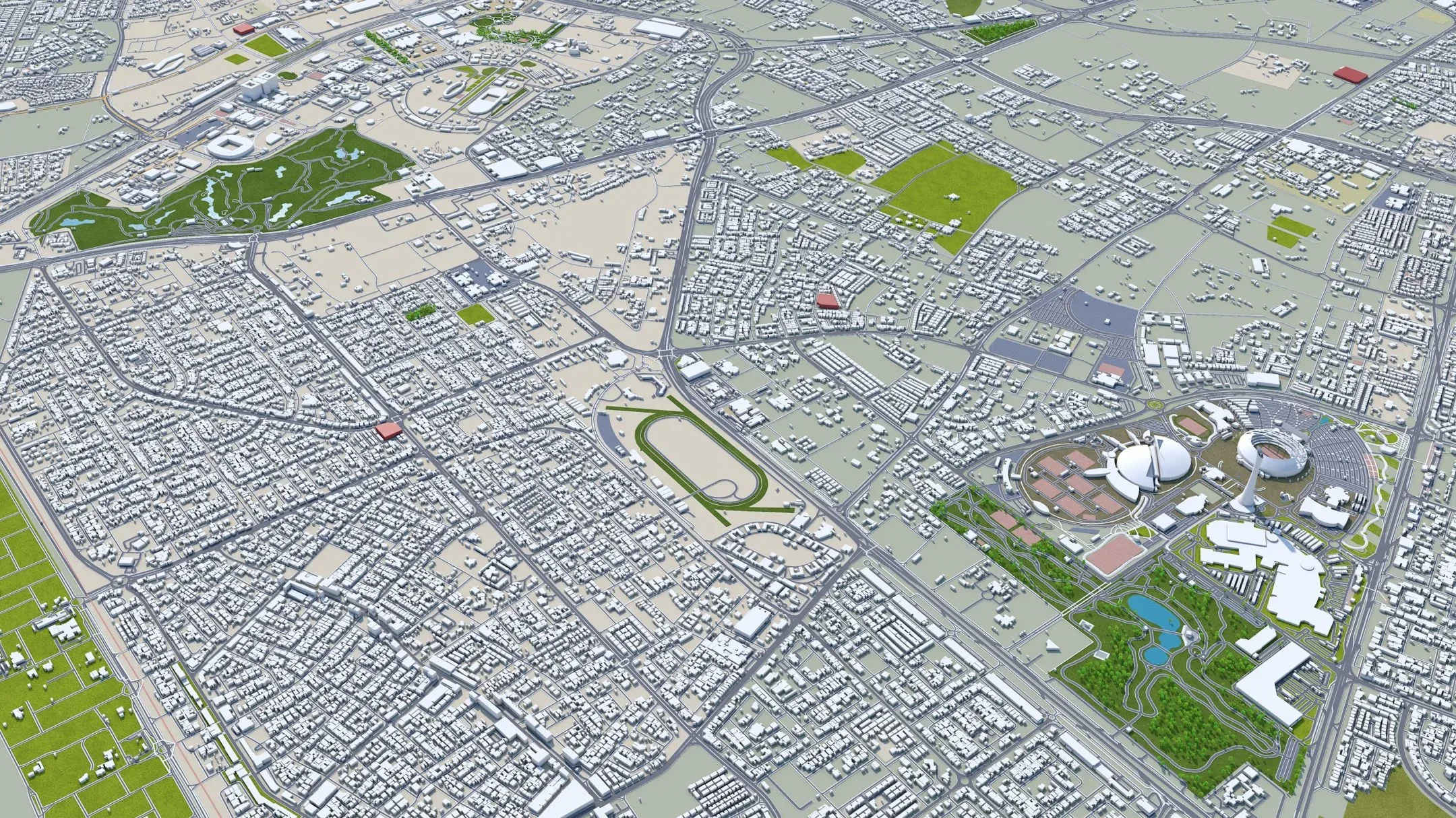 Doha City Qatar 3D Model 50km