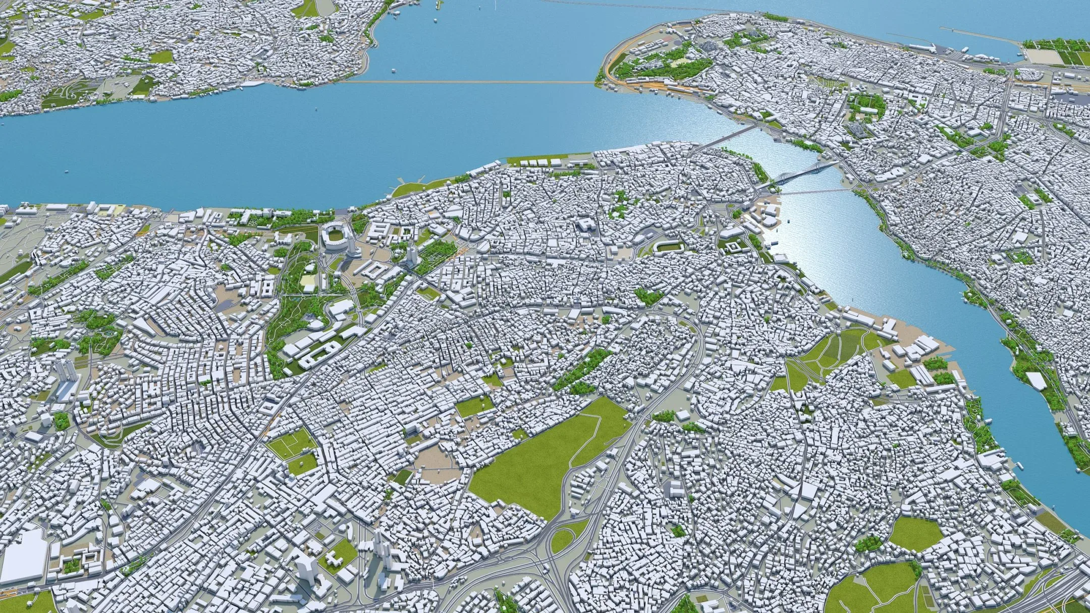 Istanbul Metropolitan Area Turkey 3D Model 100 km