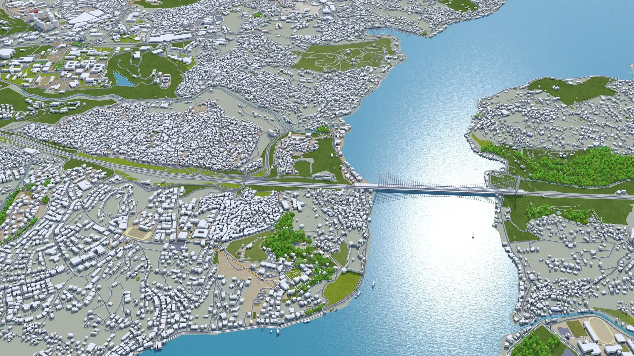 Istanbul Metropolitan Area Turkey 3D Model 100 km