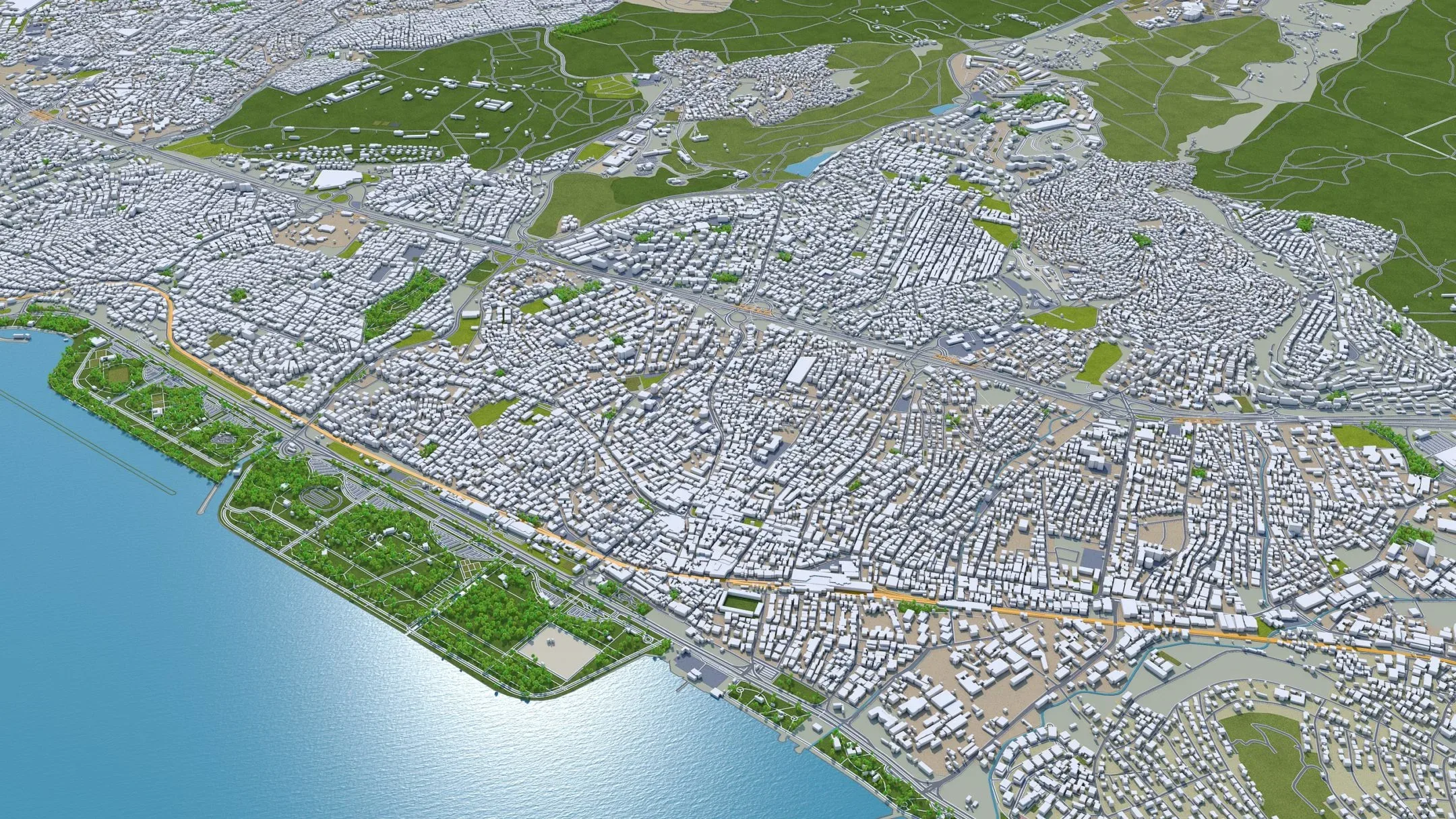 Istanbul Metropolitan Area Turkey 3D Model 100 km