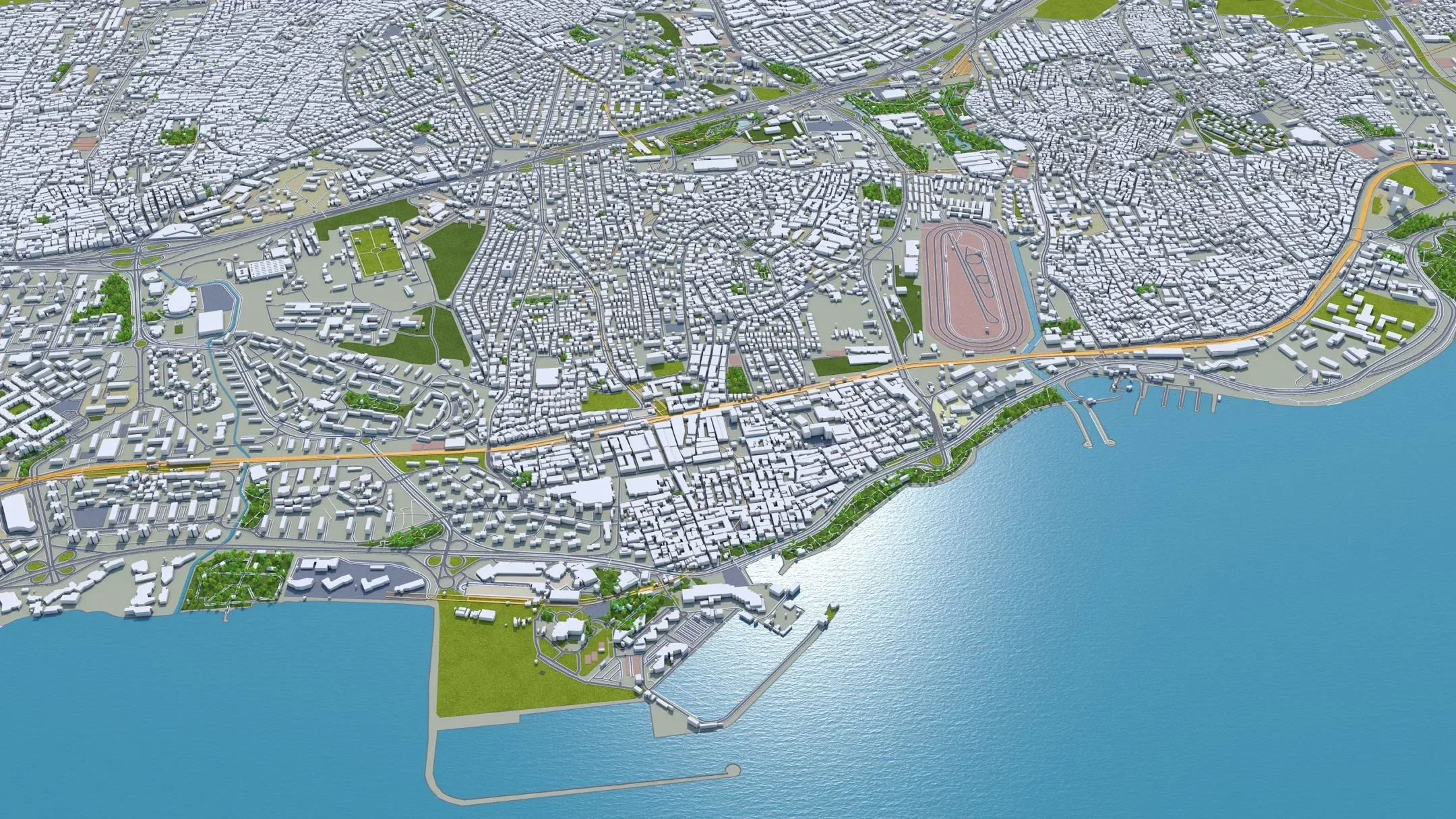 Istanbul Metropolitan Area Turkey 3D Model 100 km