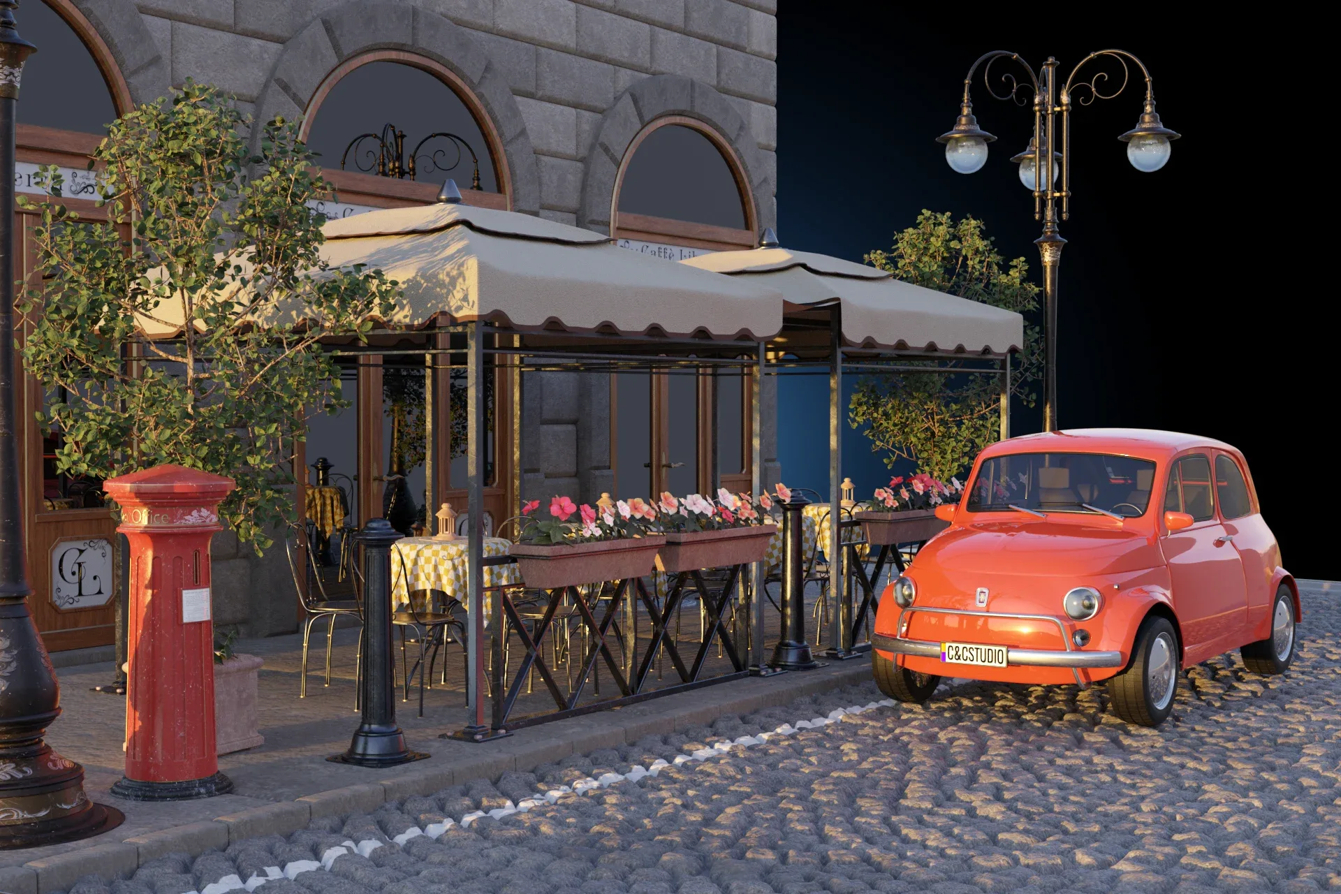 Fiat 500 & Italian Cafe