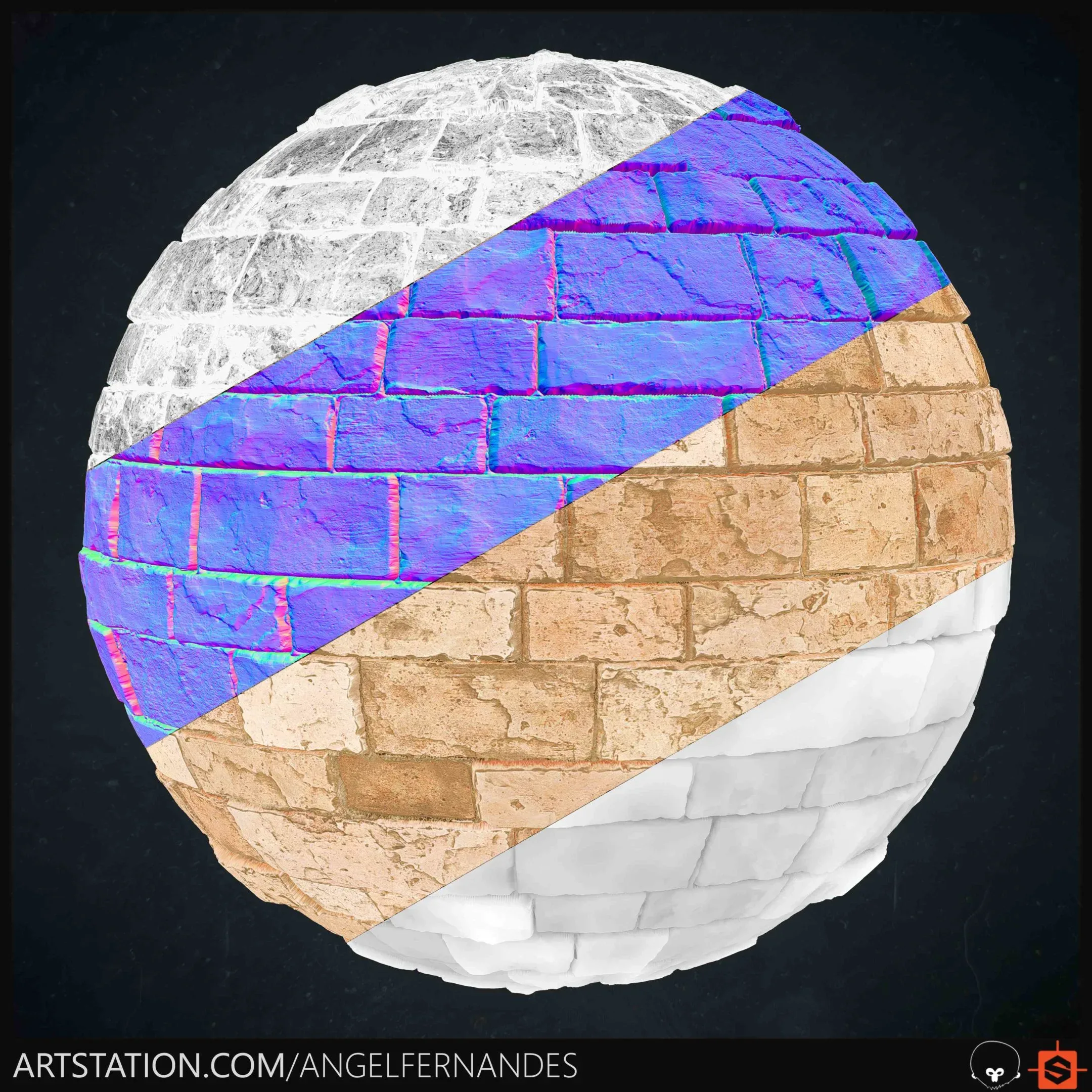 Medieval Brick Wall Material - Substance Designer