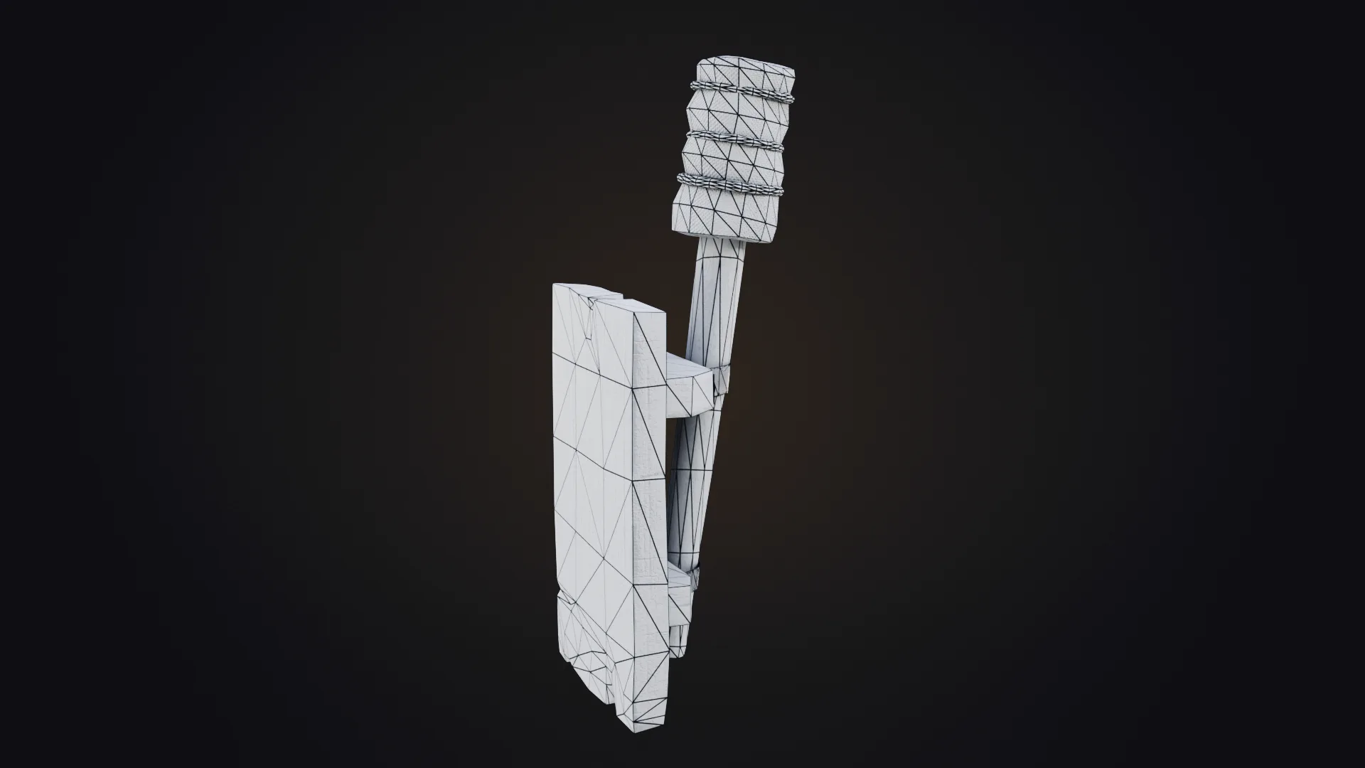 Wall Torch Low Poly 3D Model