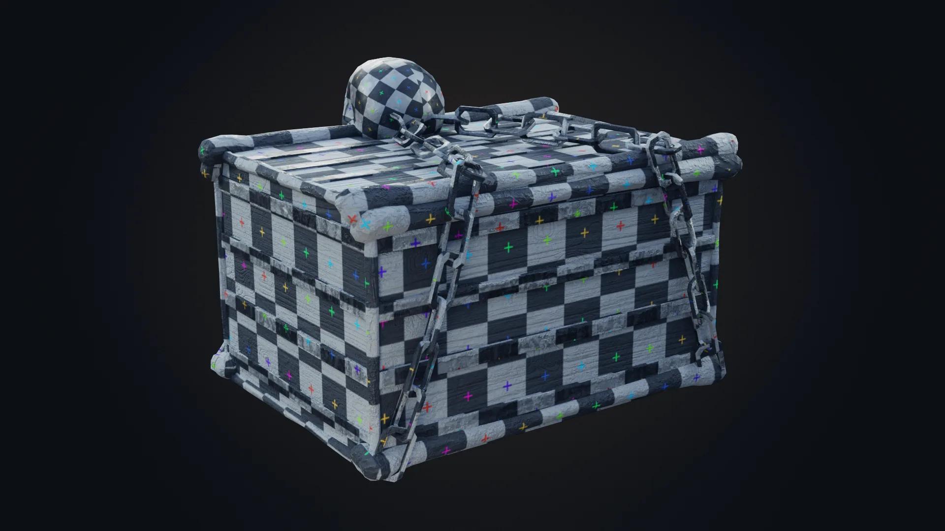 Skull Box Low Poly 3D Model