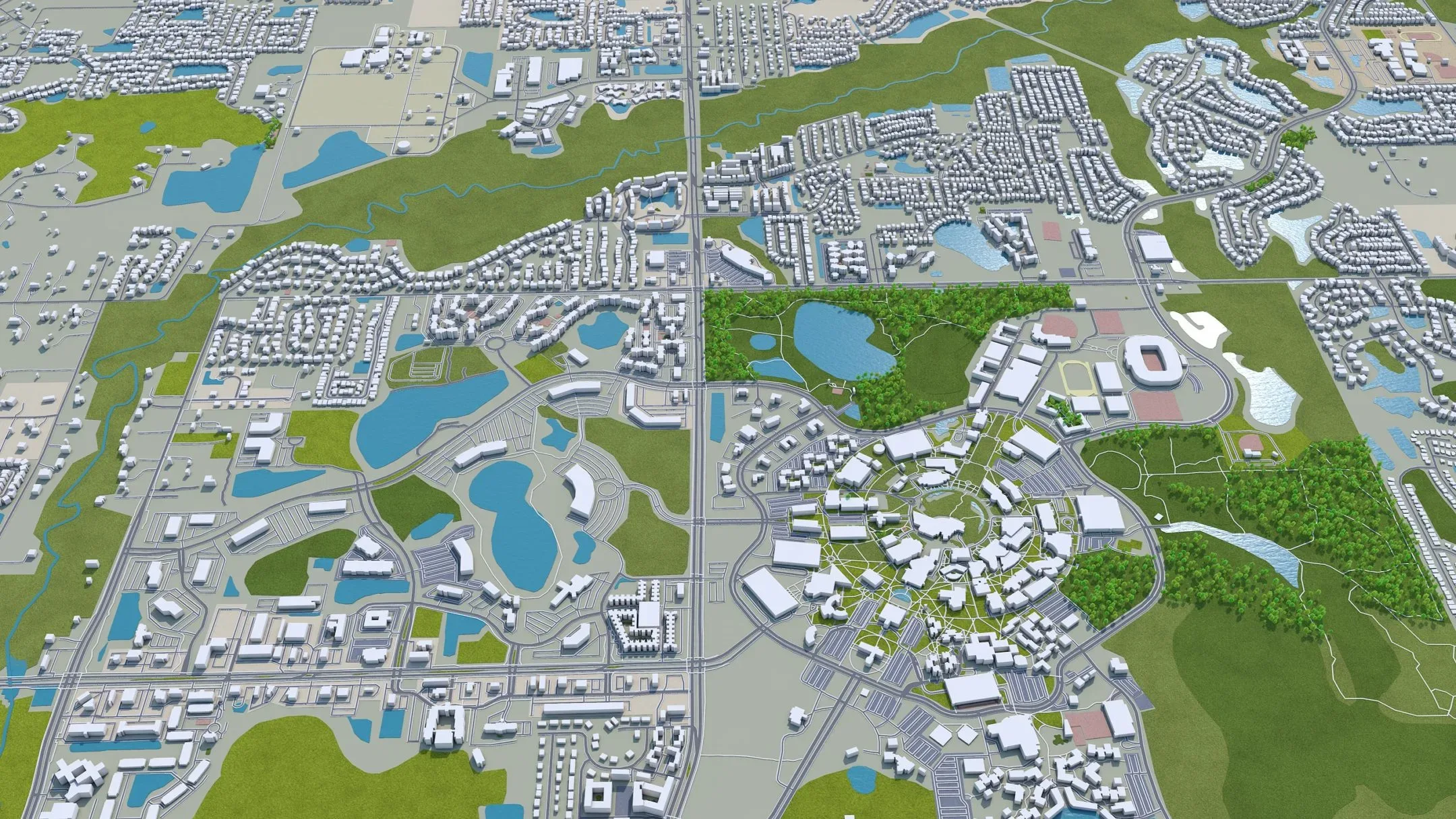 Orlando City florida 3D model 80 KM