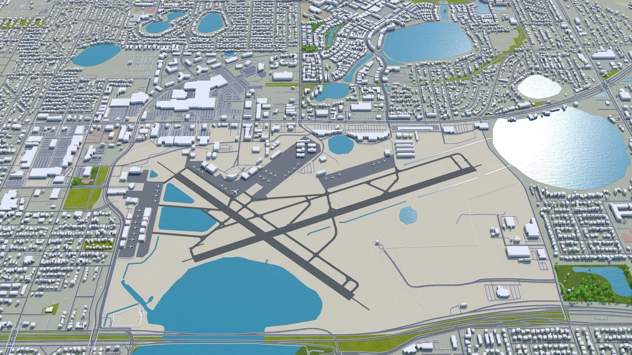 Orlando City florida 3D model 80 KM