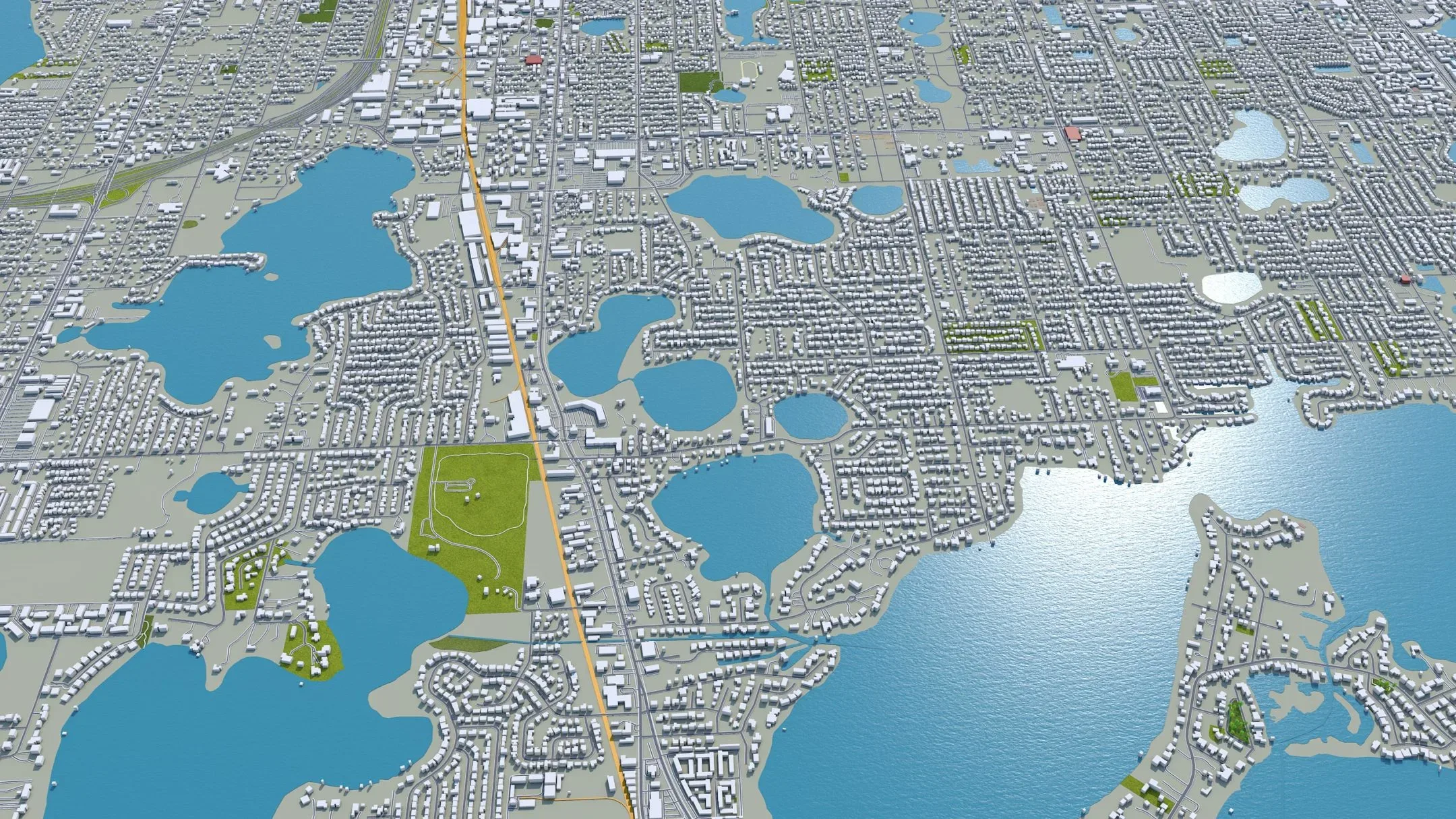 Orlando City florida 3D model 80 KM