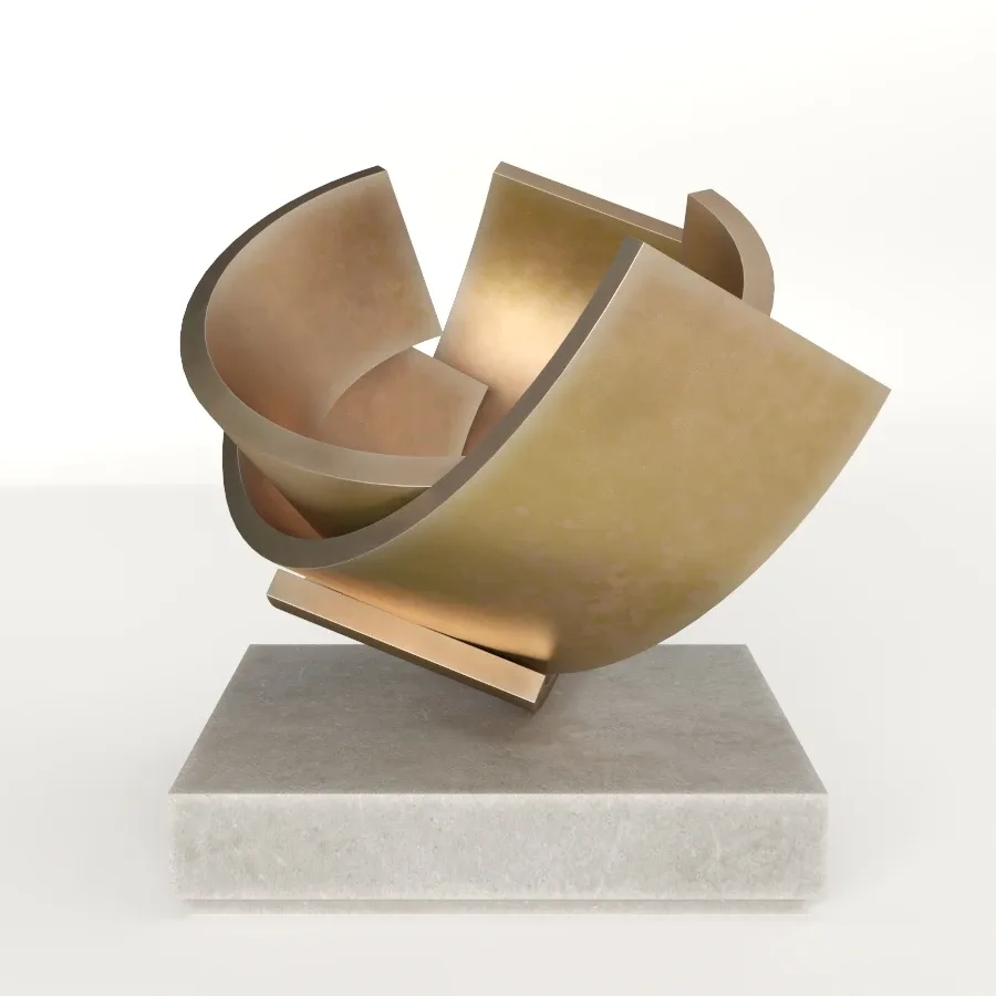 Modern Decorative Abstract Copper Art Sculpture 16